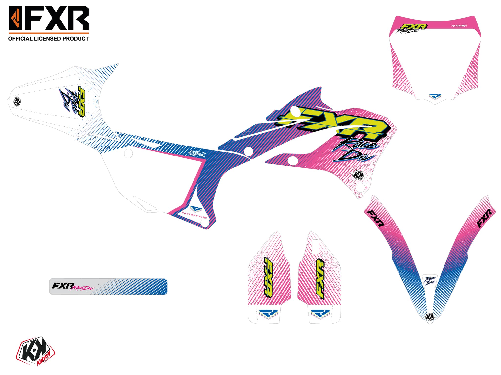 kit graphique motocross kawasaki kx 85 fxr retro | Kawasaki | Kutvek - View 2