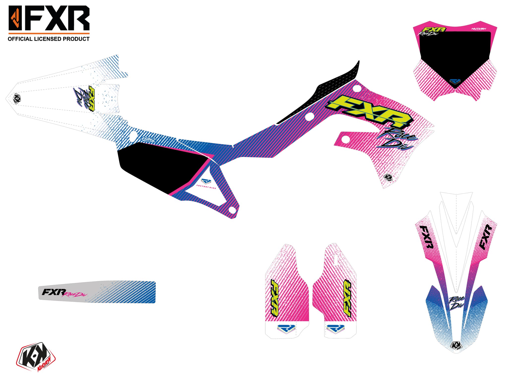kit graphique motocross kawasaki kx 250 f fxr retro | Kawasaki | Kutvek - View 2