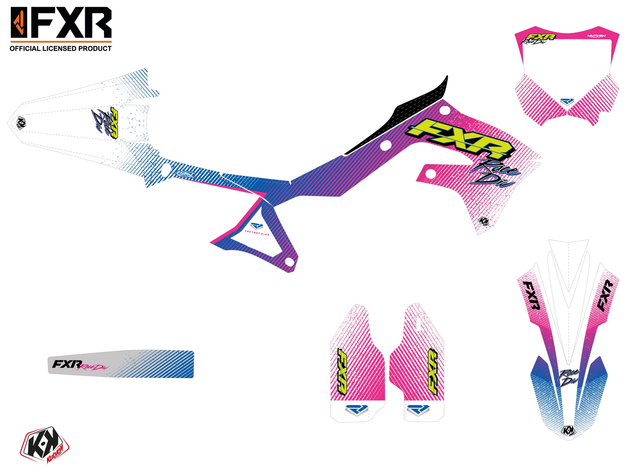 kit graphique motocross kawasaki kx 450 f fxr retro | Kawasaki | Kutvek - View 2