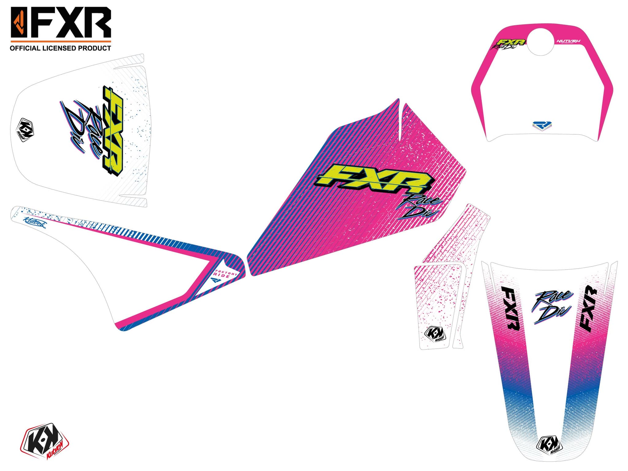 dirt bike yamaha pw 80 fxr retro   graphic kit | PW 80 | Kutvek - View 2