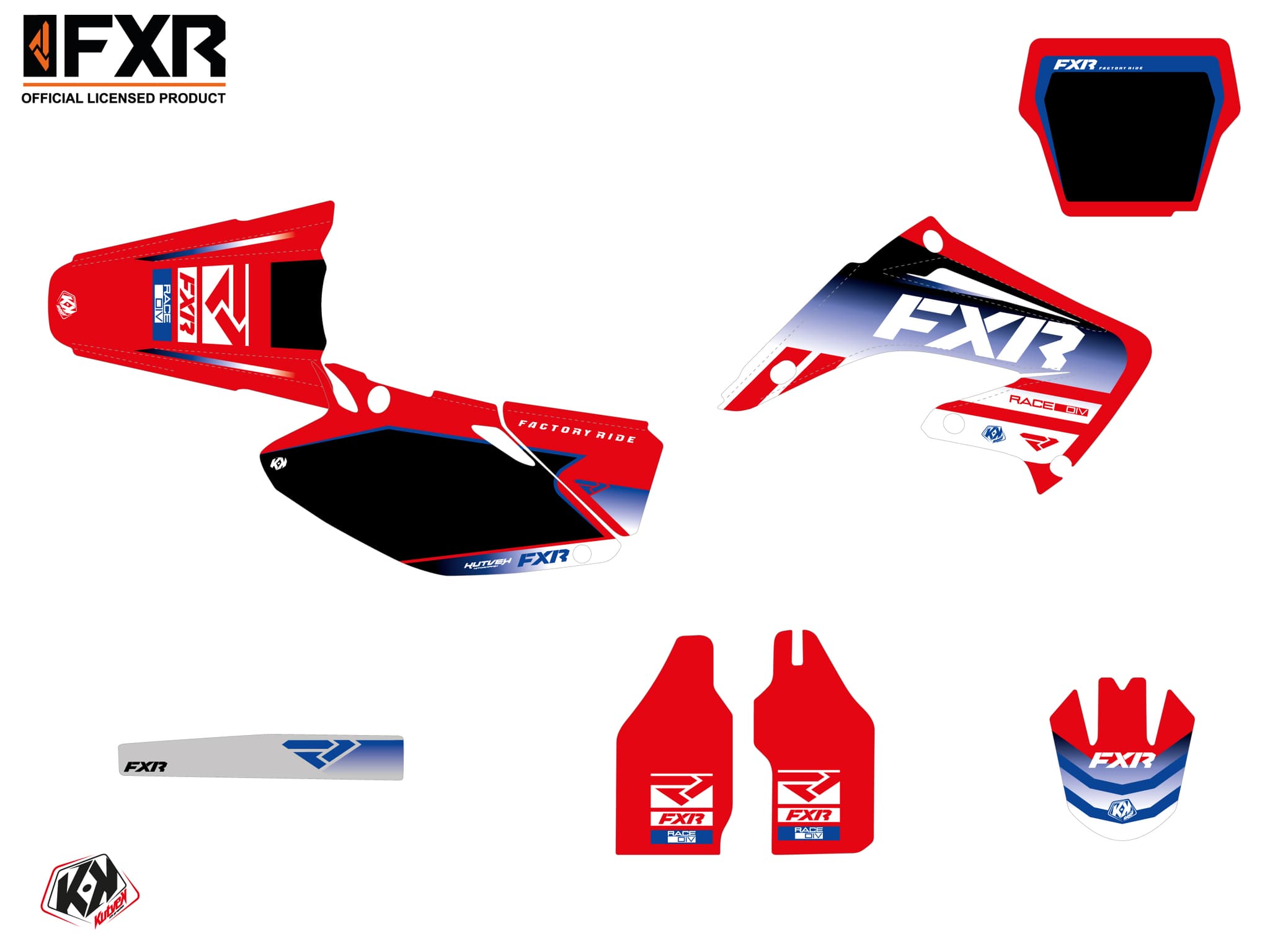 kit graphique motocross honda cr 125 fxr revo rouge | Honda | Kutvek - View 2