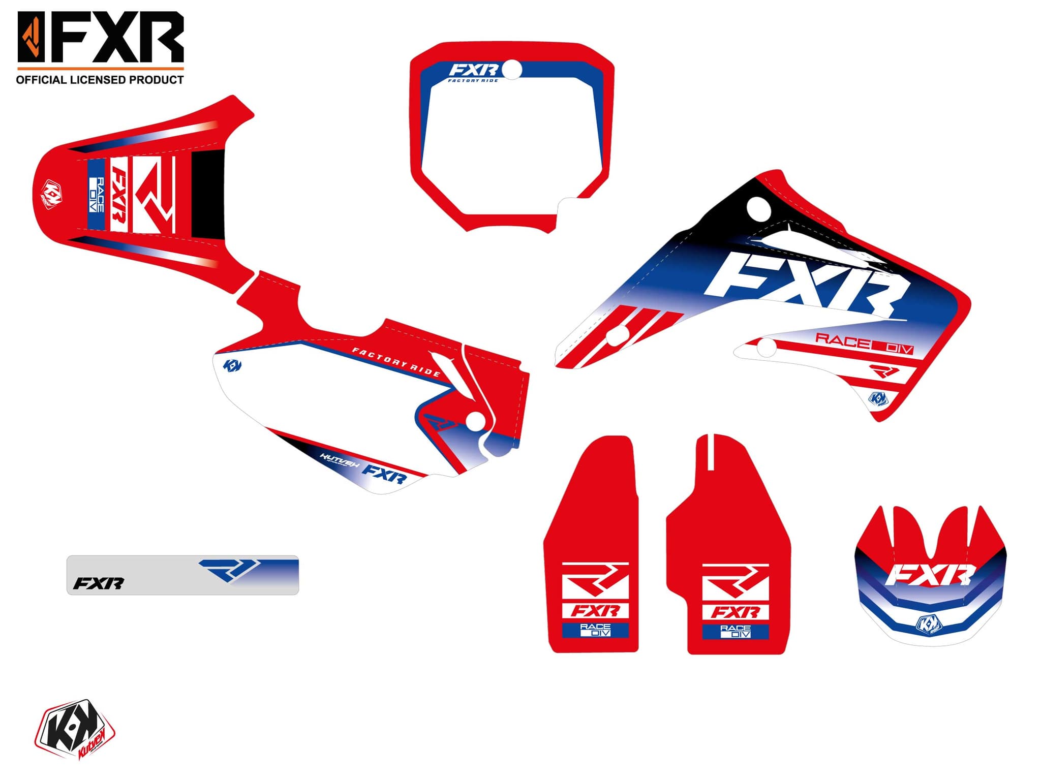 kit graphique motocross honda cr 85 fxr revo rouge | Honda | Kutvek - View 2