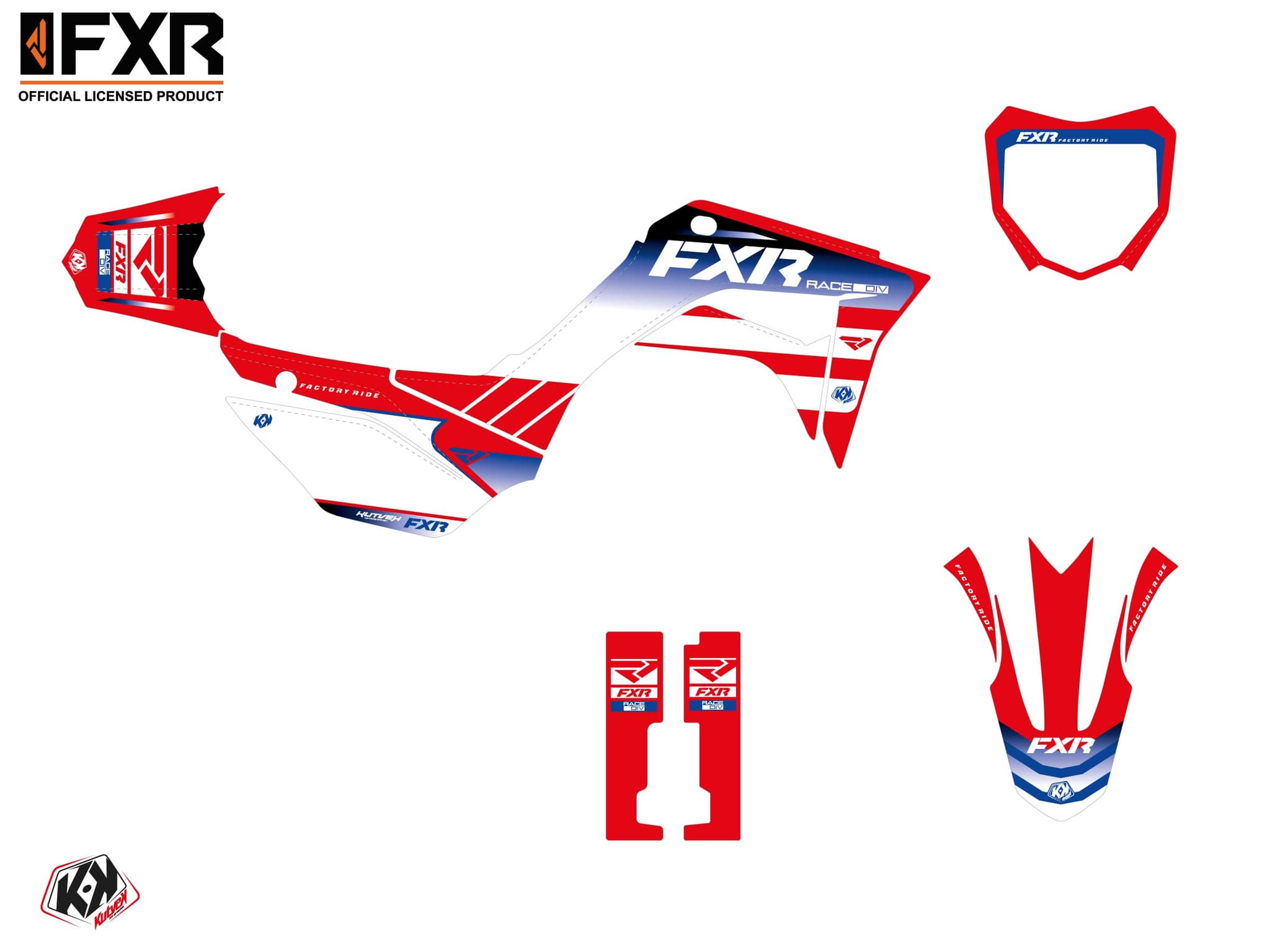 kit graphique motocross honda crf 110 f fxr revo rouge | Honda | Kutvek - View 2