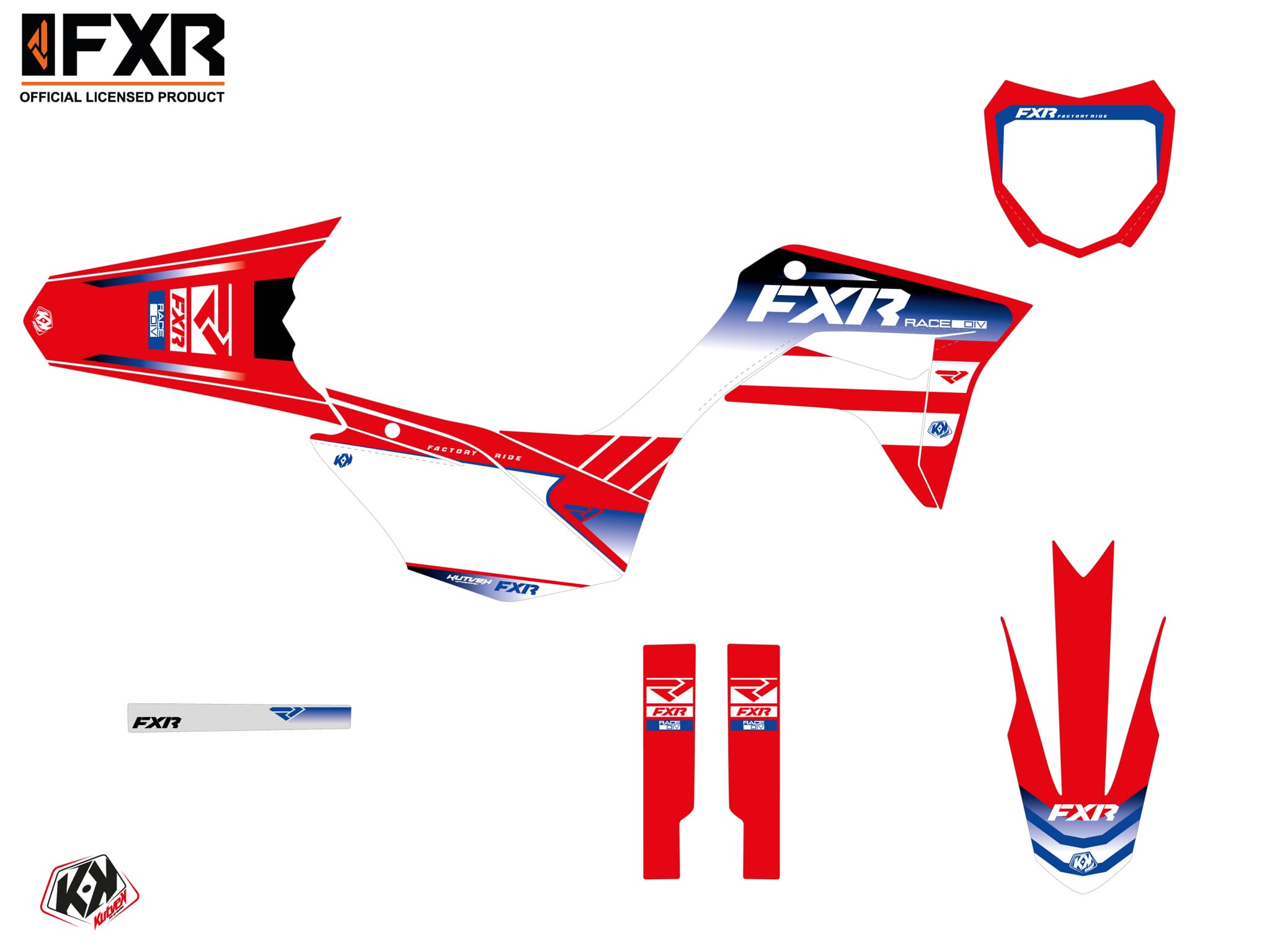 kit graphique motocross honda crf 125 f fxr revo rouge | Honda | Kutvek - View 2