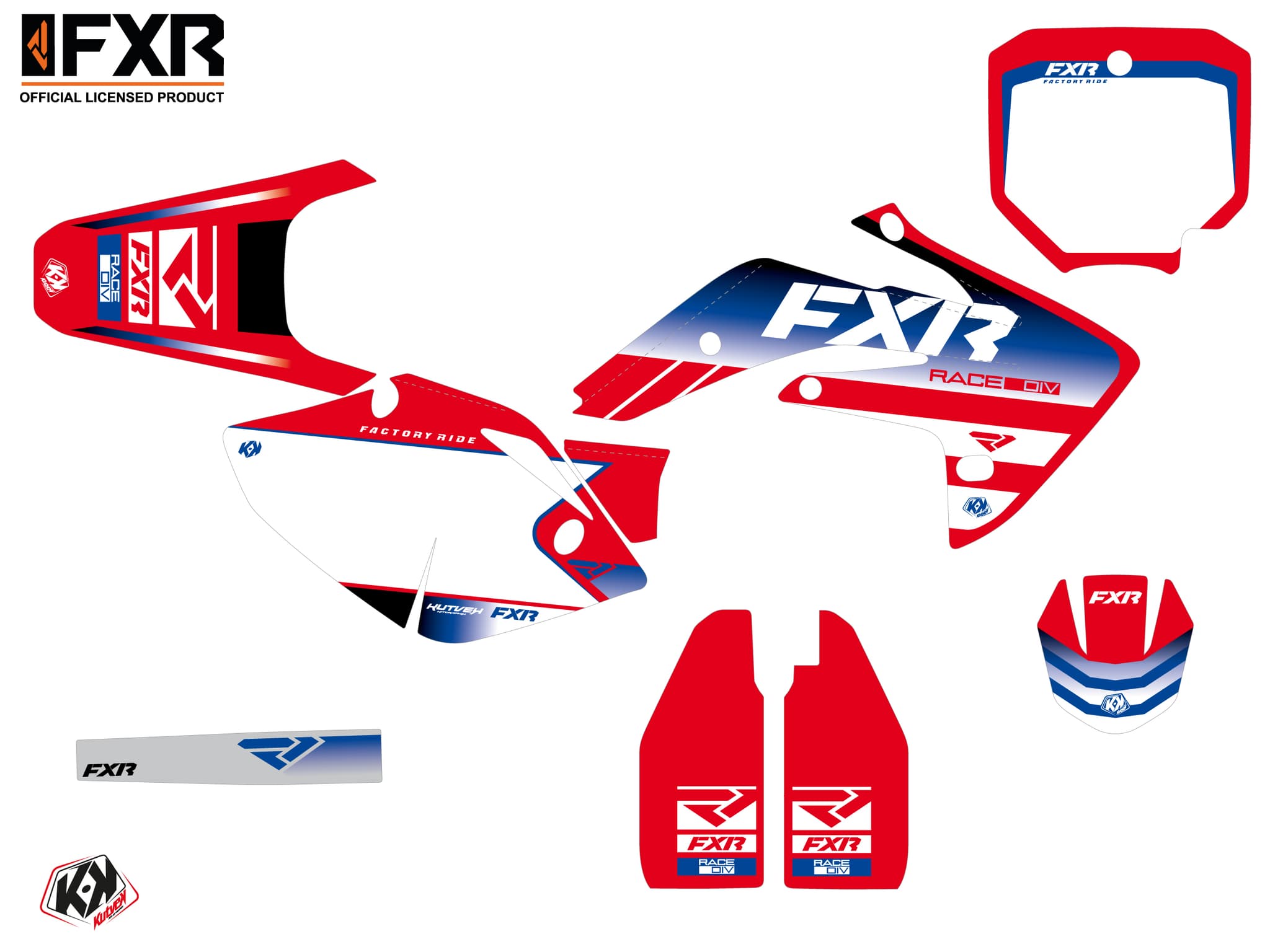 kit graphique motocross honda crf 150 r fxr revo rouge | Honda | Kutvek - View 2
