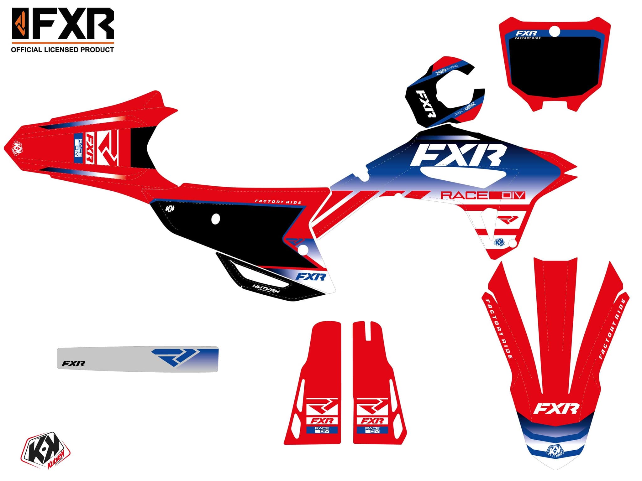 kit graphique motocross honda crf 250 r fxr revo rouge | Honda | Kutvek - View 2