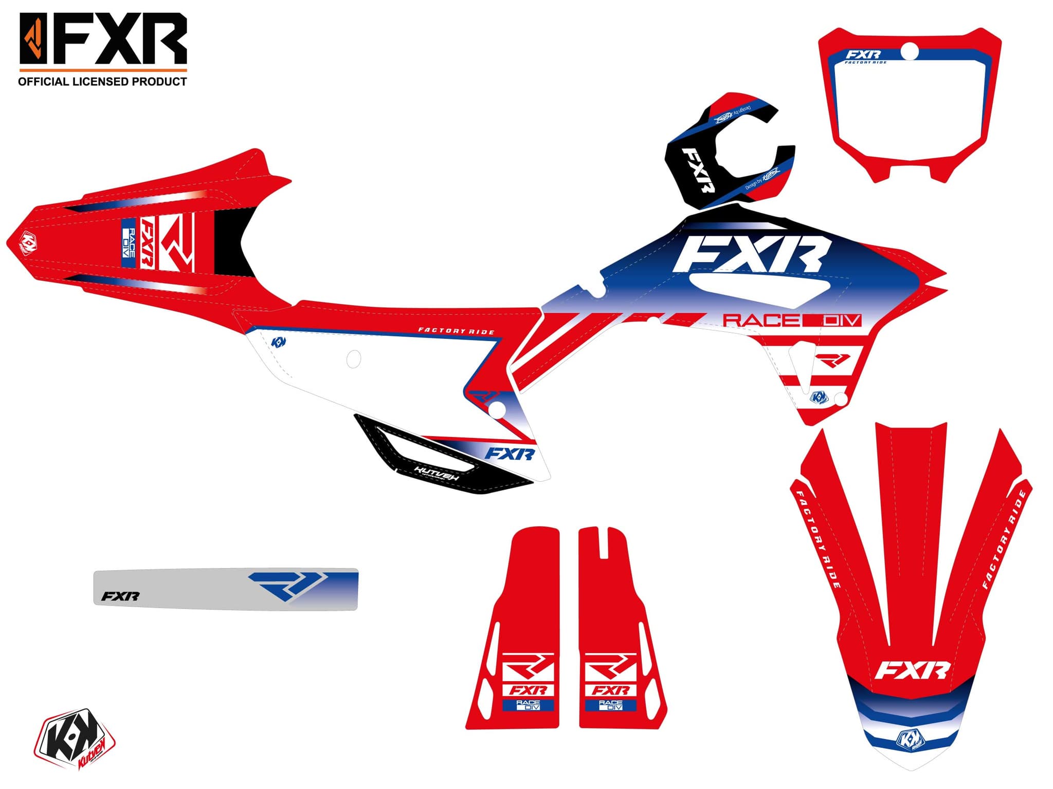 kit graphique motocross honda crf 450 r fxr revo rouge | Honda | Kutvek - View 2