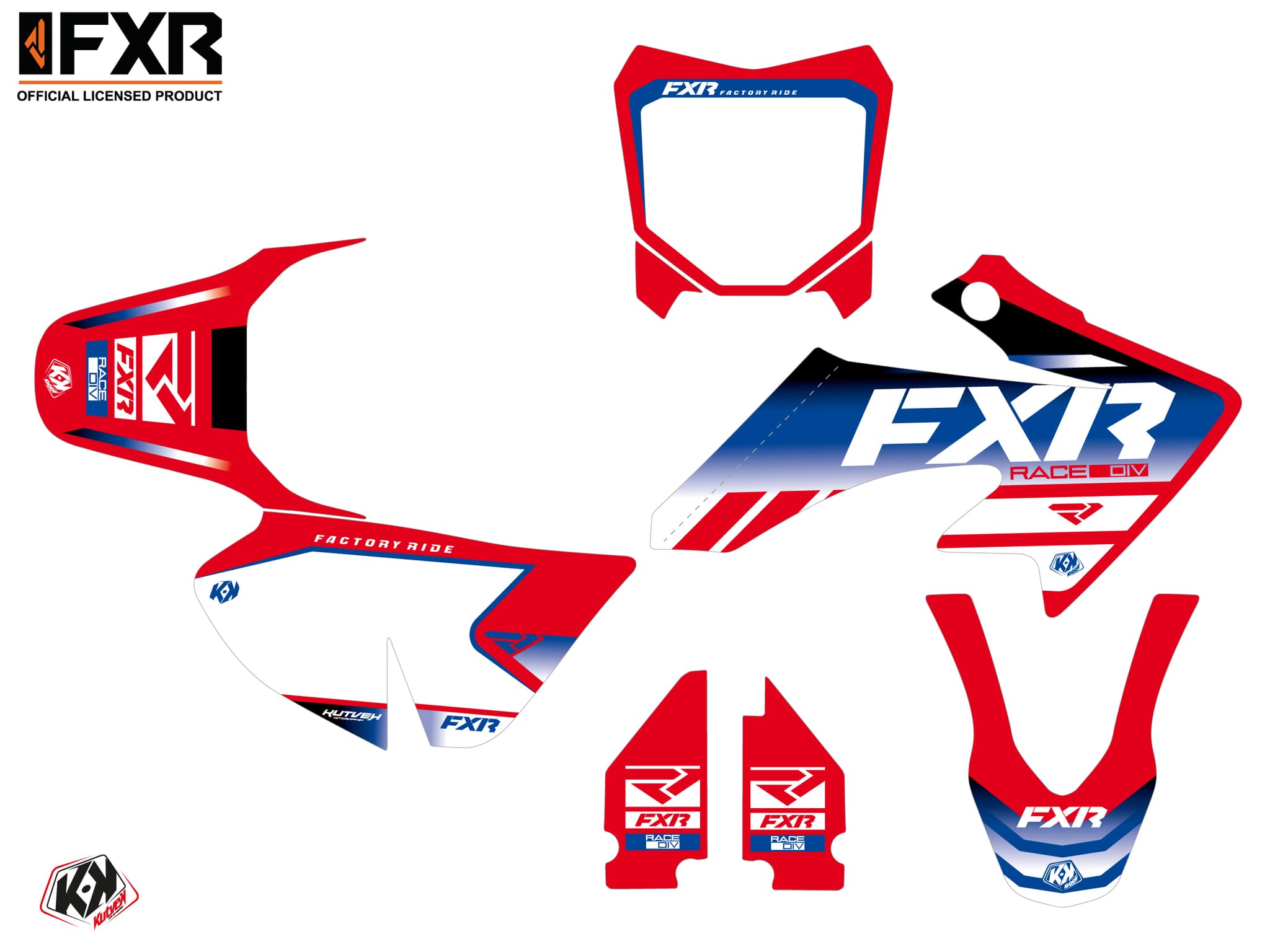 kit graphique motocross honda crf 50 fxr revo rouge | Honda | Kutvek - View 2