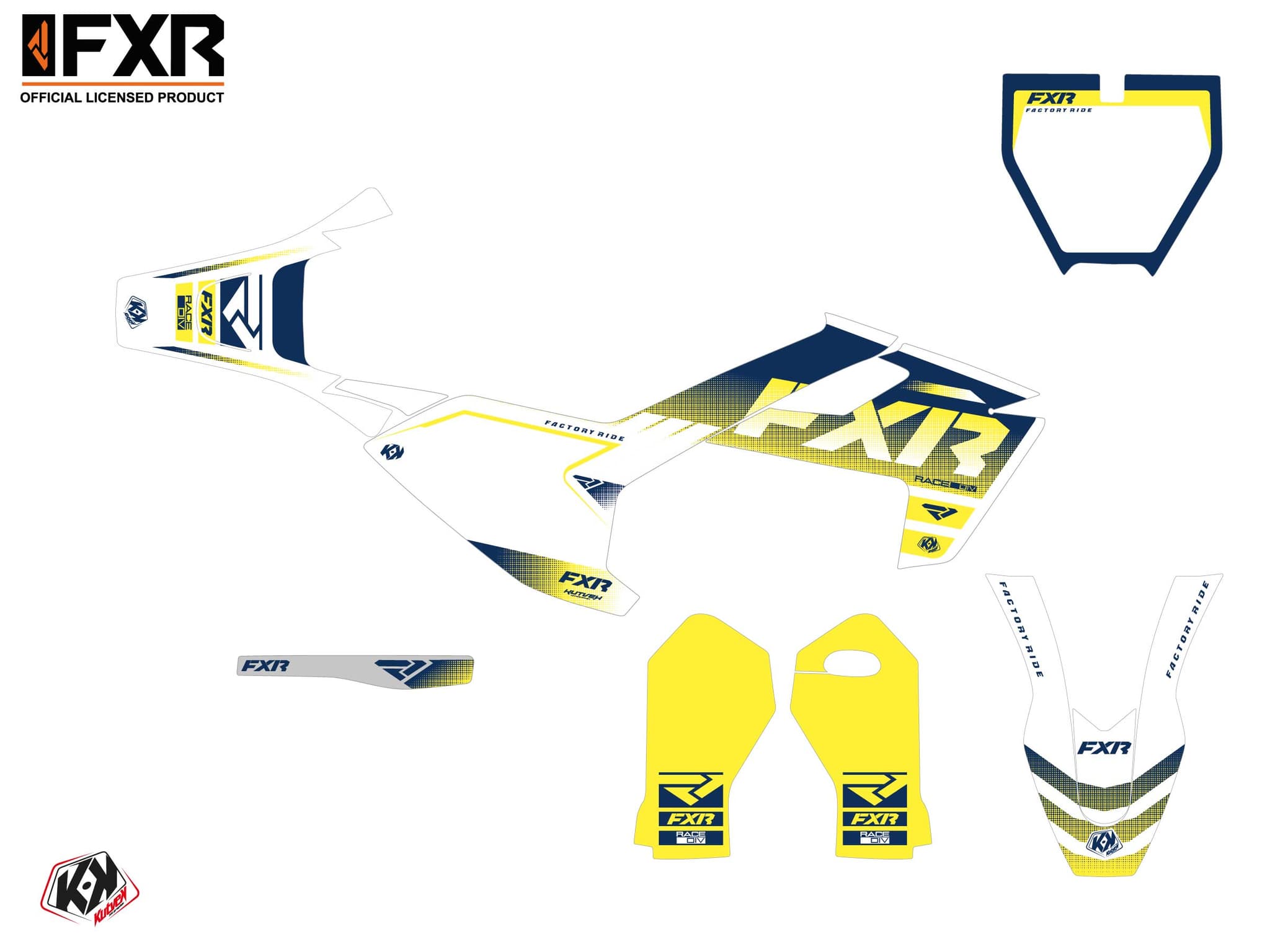 dirt bike husqvarna e e5 fxr revo white  graphic kit | Husqvarna | Kutvek - View 2