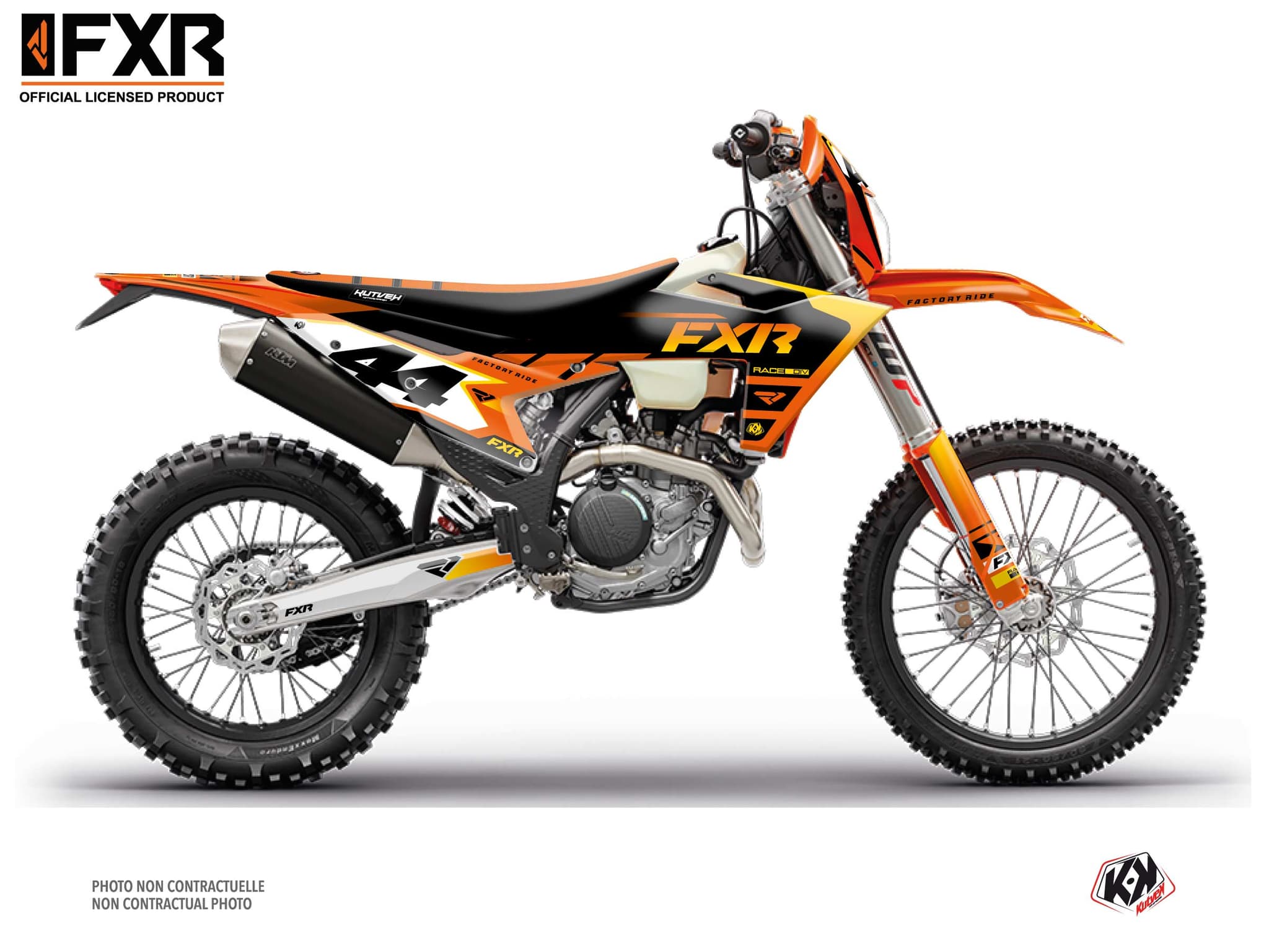 kit graphique motocross ktm exc excf fxr revo orange  