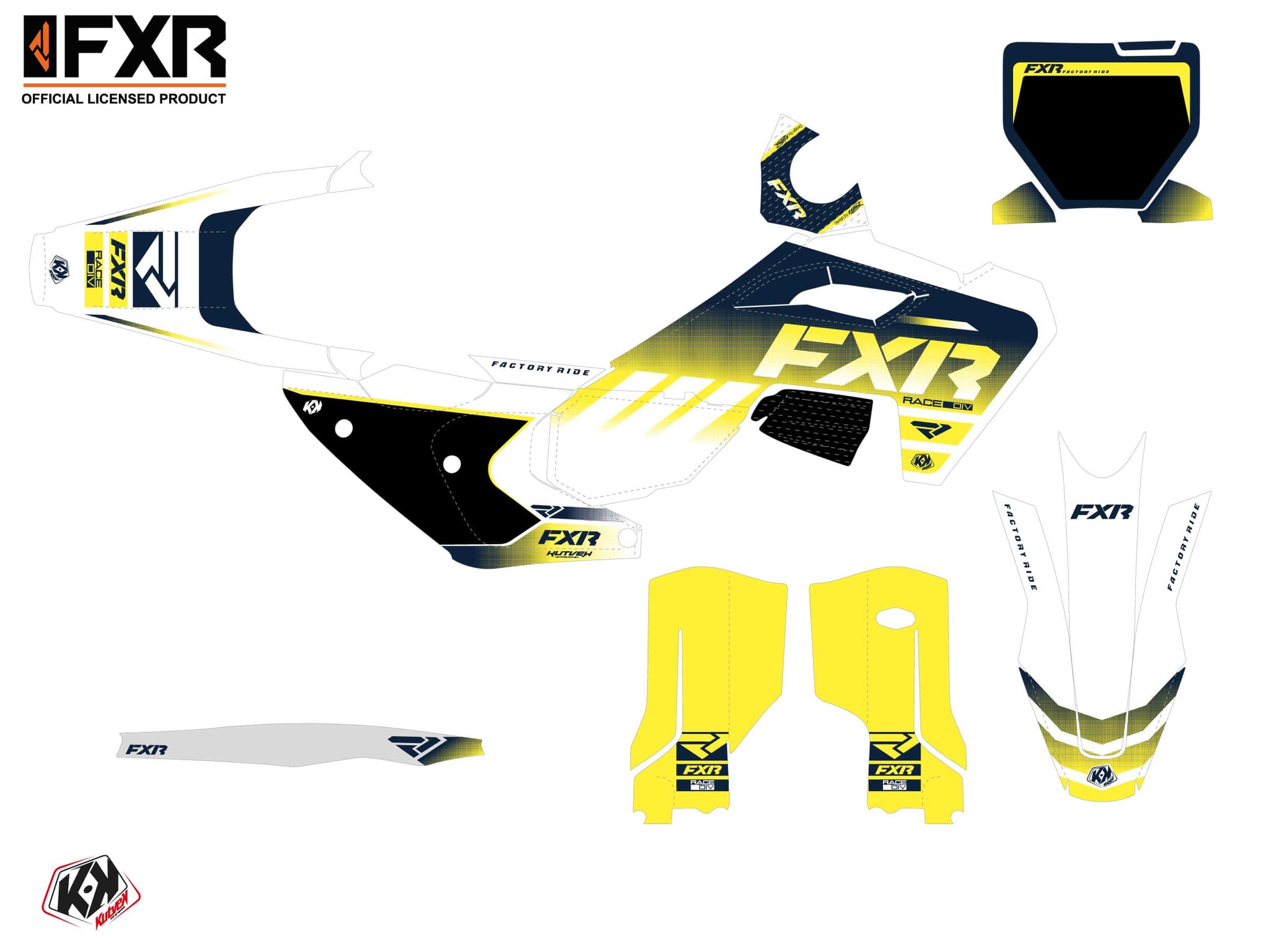 deko-set moto-cross husqvarna fc 250 fxr revo weiß | Husqvarna | Kutvek - View 2