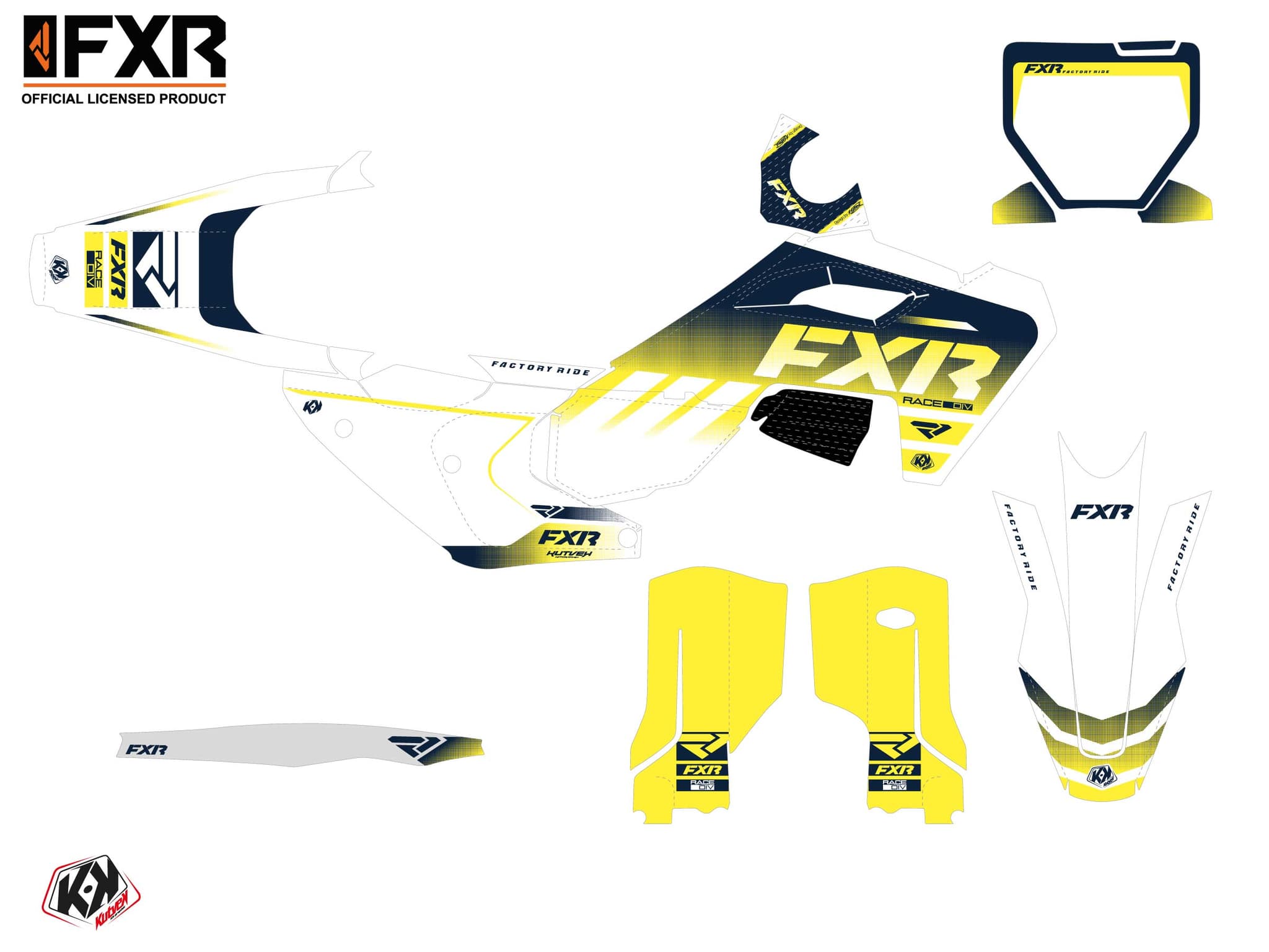 deko-set moto-cross husqvarna fc 350 fxr revo weiß | Husqvarna | Kutvek - View 2