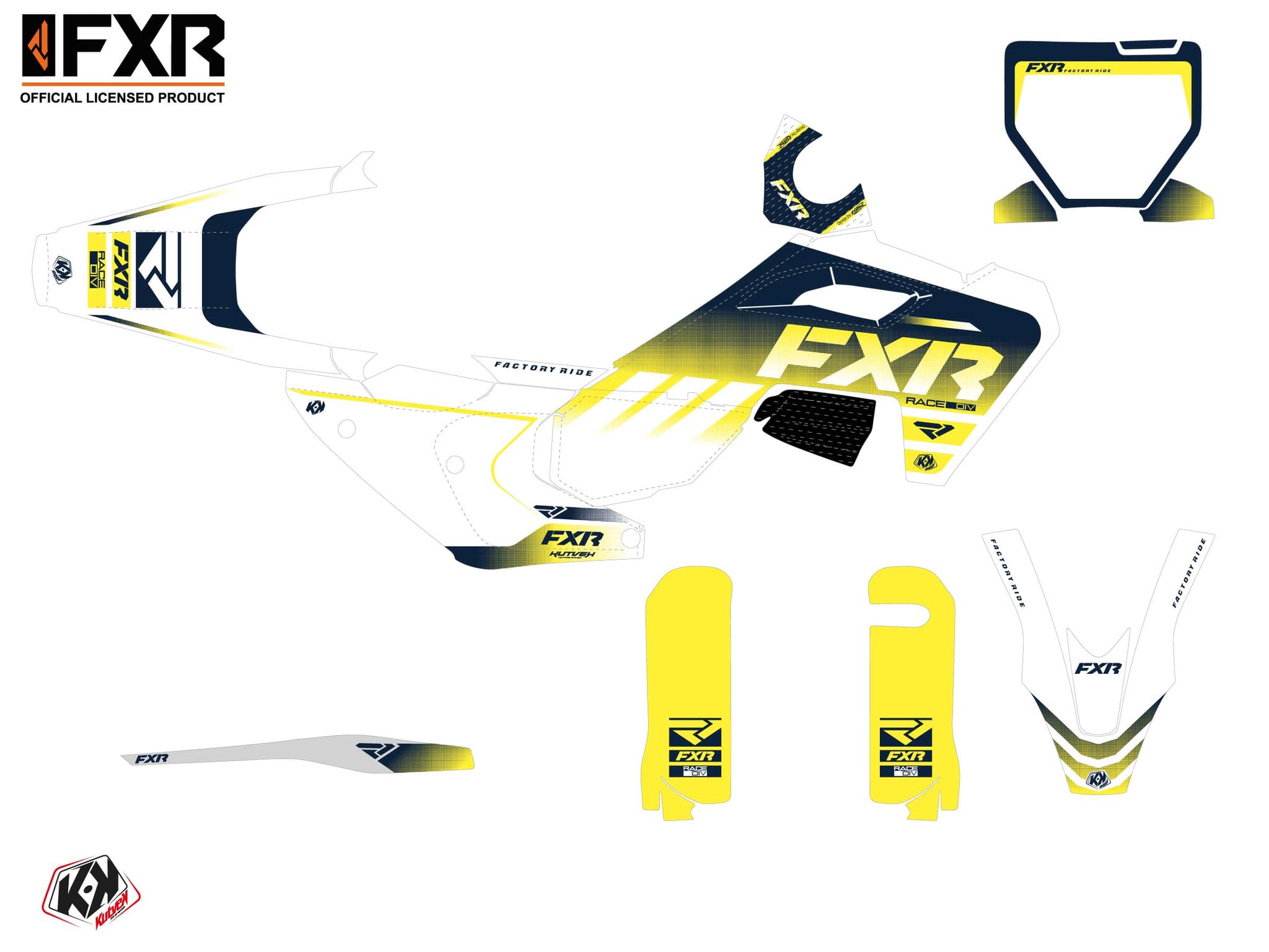 kit graphique motocross husqvarna fs 450 fxr revo blanc | Husqvarna | Kutvek - View 2