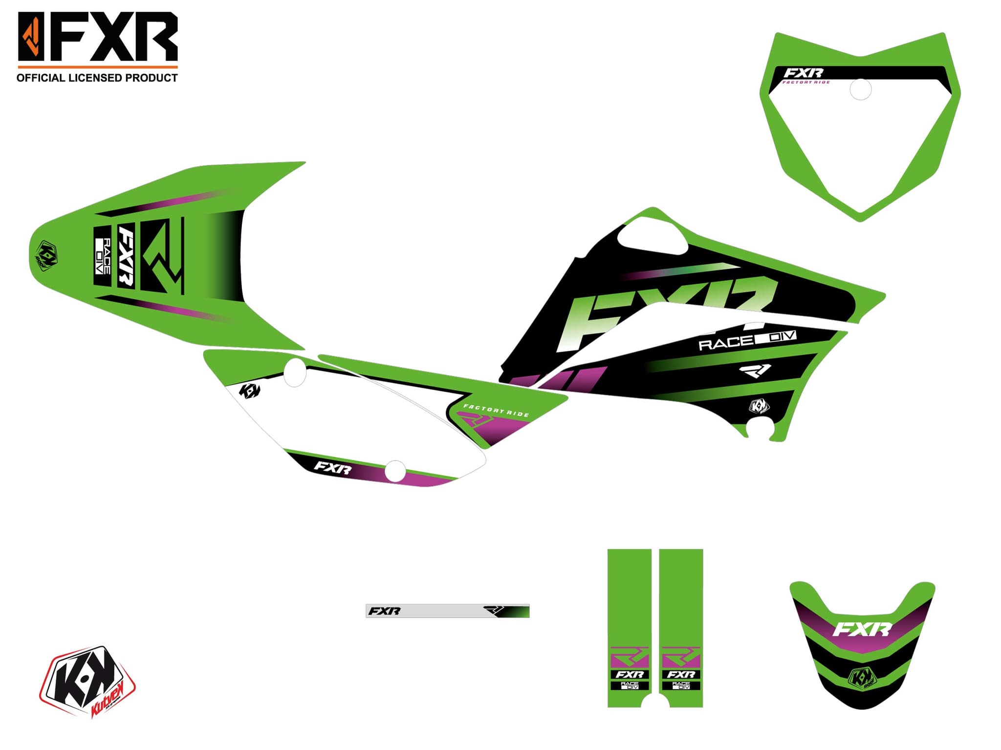 kit de decoración motocross kawasaki klx 110 fxr revo verde | Kawasaki | Kutvek - View 2
