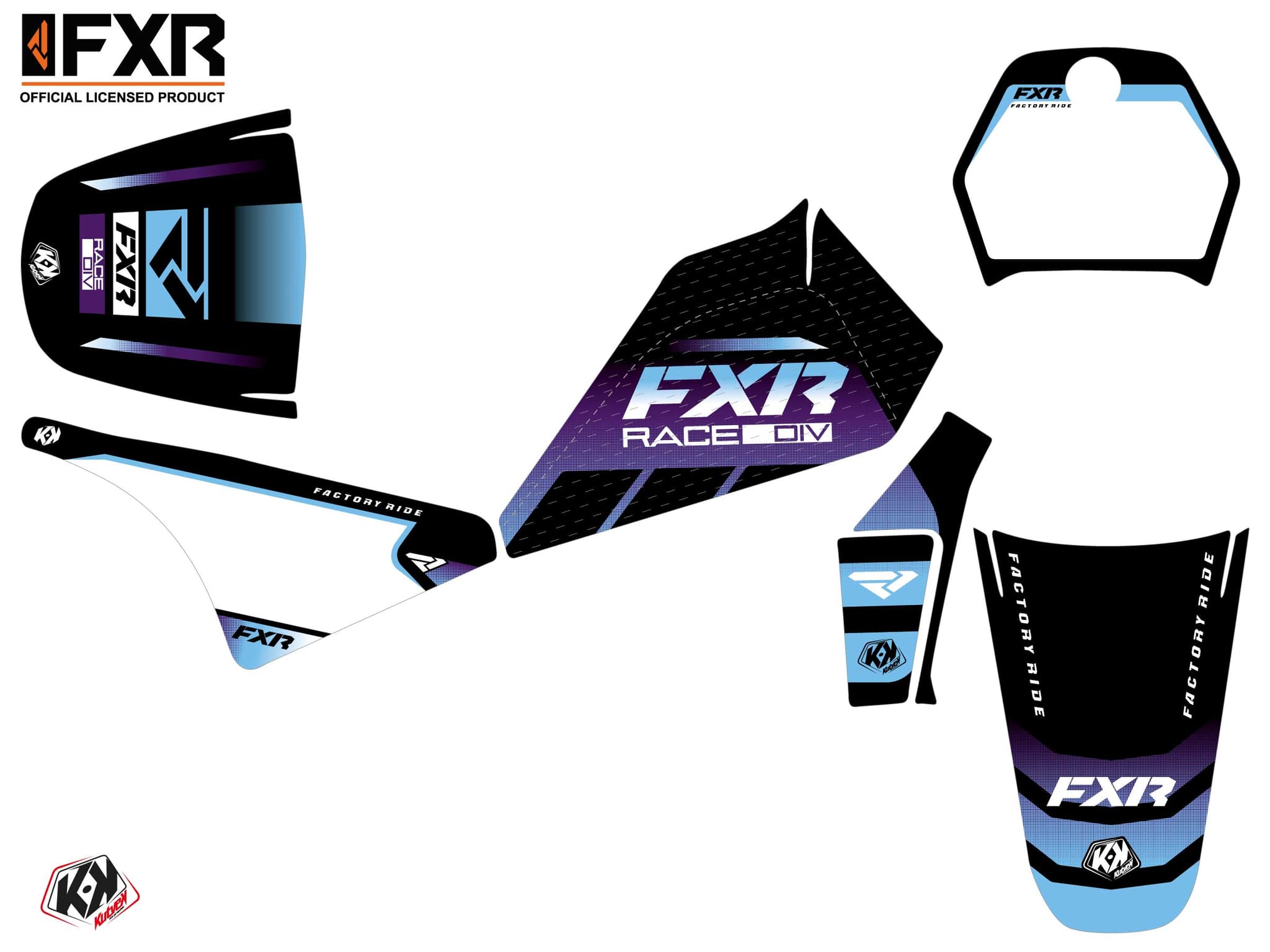 dirt bike yamaha pw 80 fxr revo purple  graphic kit | PW 80 | Kutvek - View 2