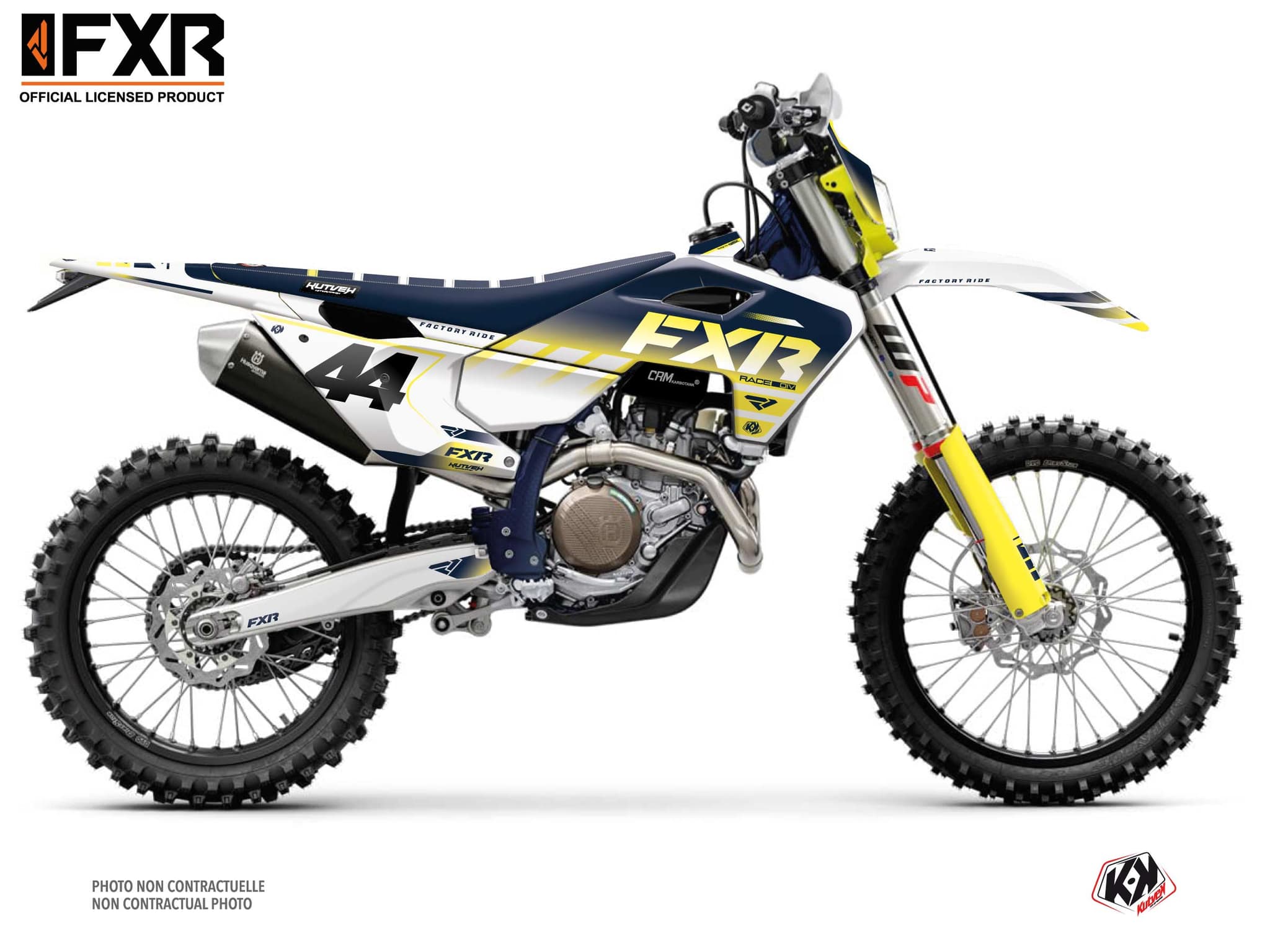 kit graphique motocross husqvarna te 125 fxr revo blanc  