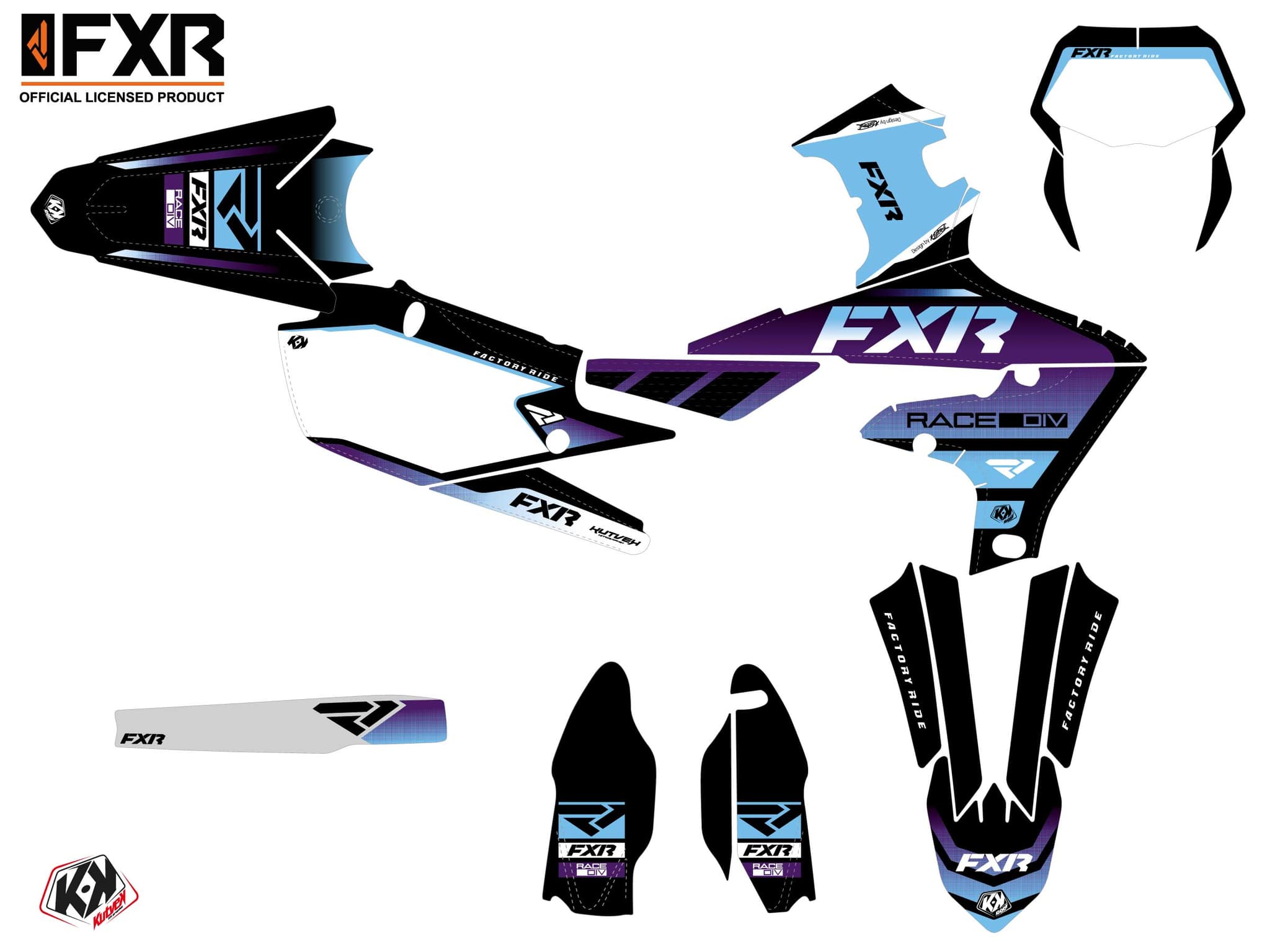 dirt bike yamaha wr 250 f fxr revo purple  graphic kit | WR | Kutvek - View 2