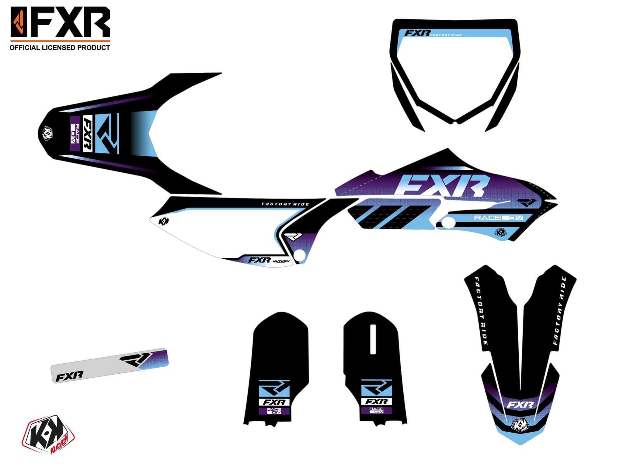 dirt bike yamaha yz 65 fxr revo purple  graphic kit | 65 YZ | Kutvek - View 2
