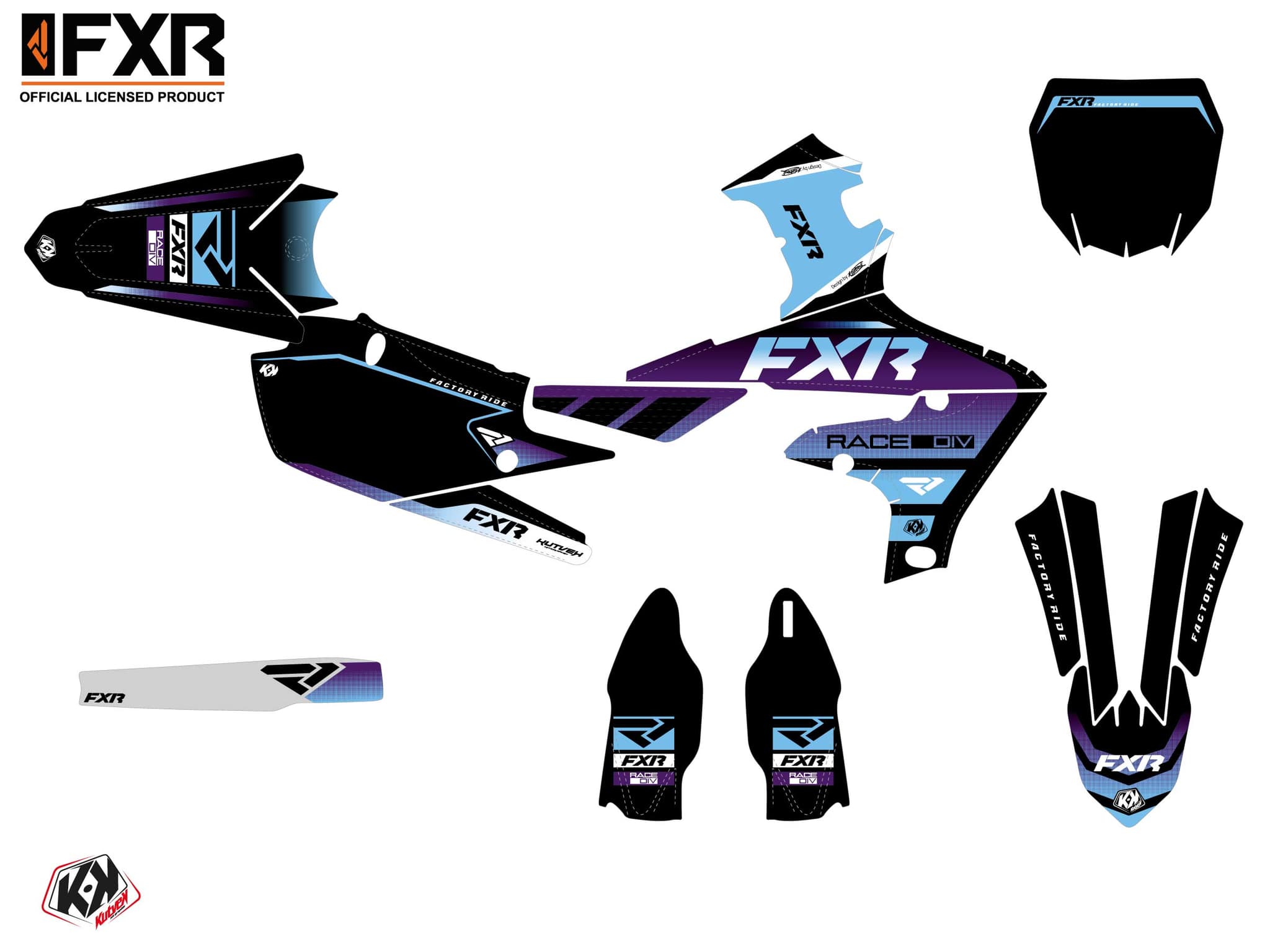 dirt bike yamaha yz 250 f fxr revo purple  graphic kit | 250 YZF | Kutvek - View 2