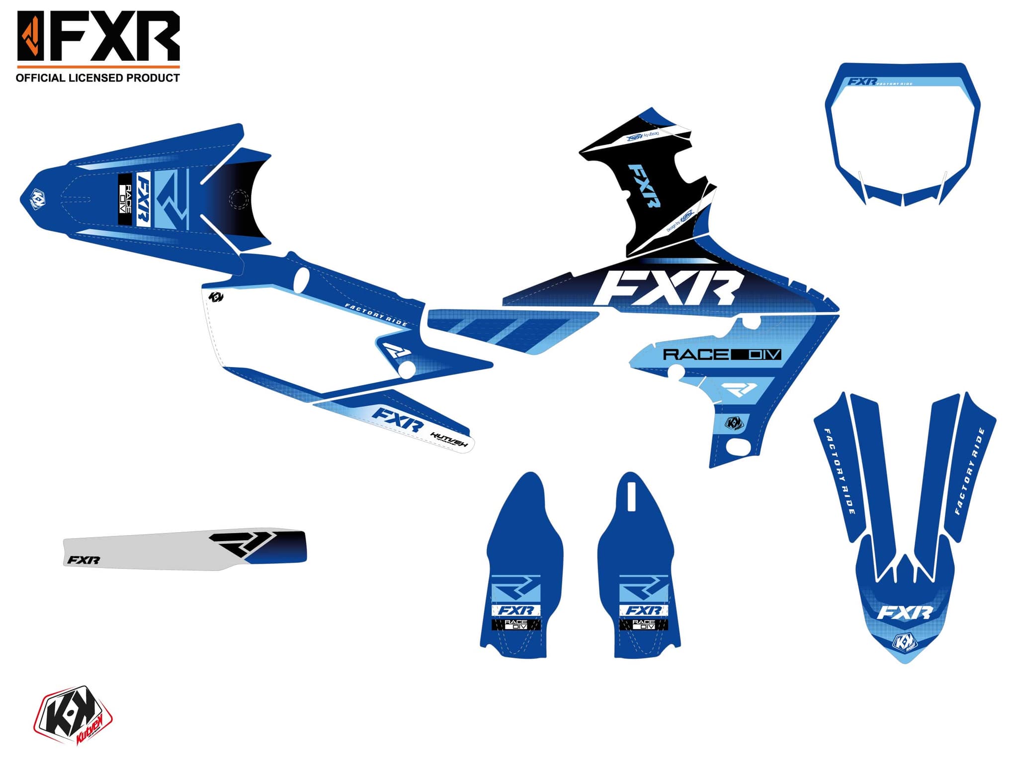 dirt bike yamaha yz 450 f fxr revo blue  graphic kit | 450 YZF | Kutvek - View 2