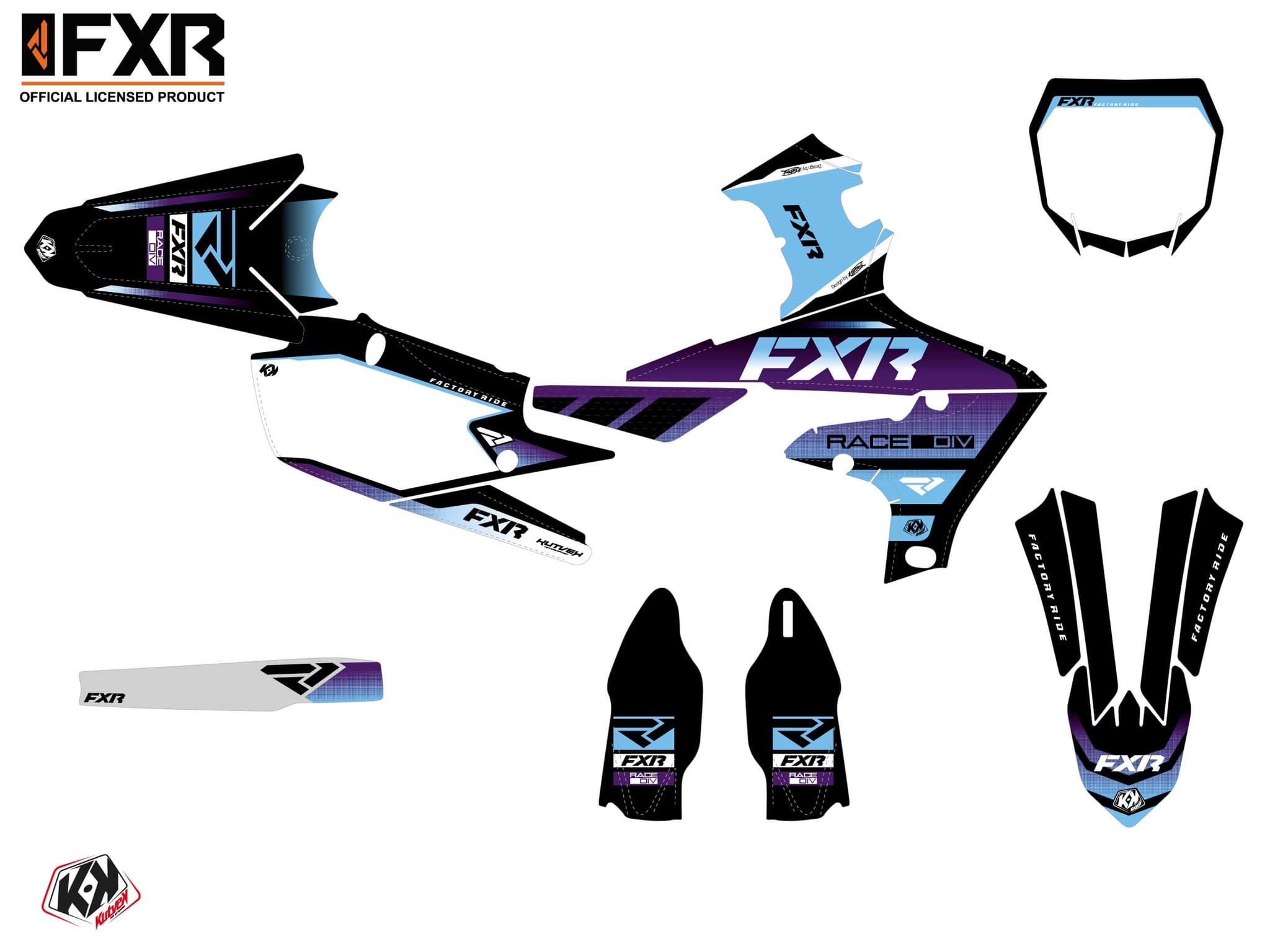 Yamaha YZ 450 F FXR Revo Purple Dirt Bike Graphic Kit | 450 YZF | Kutvek - View 2