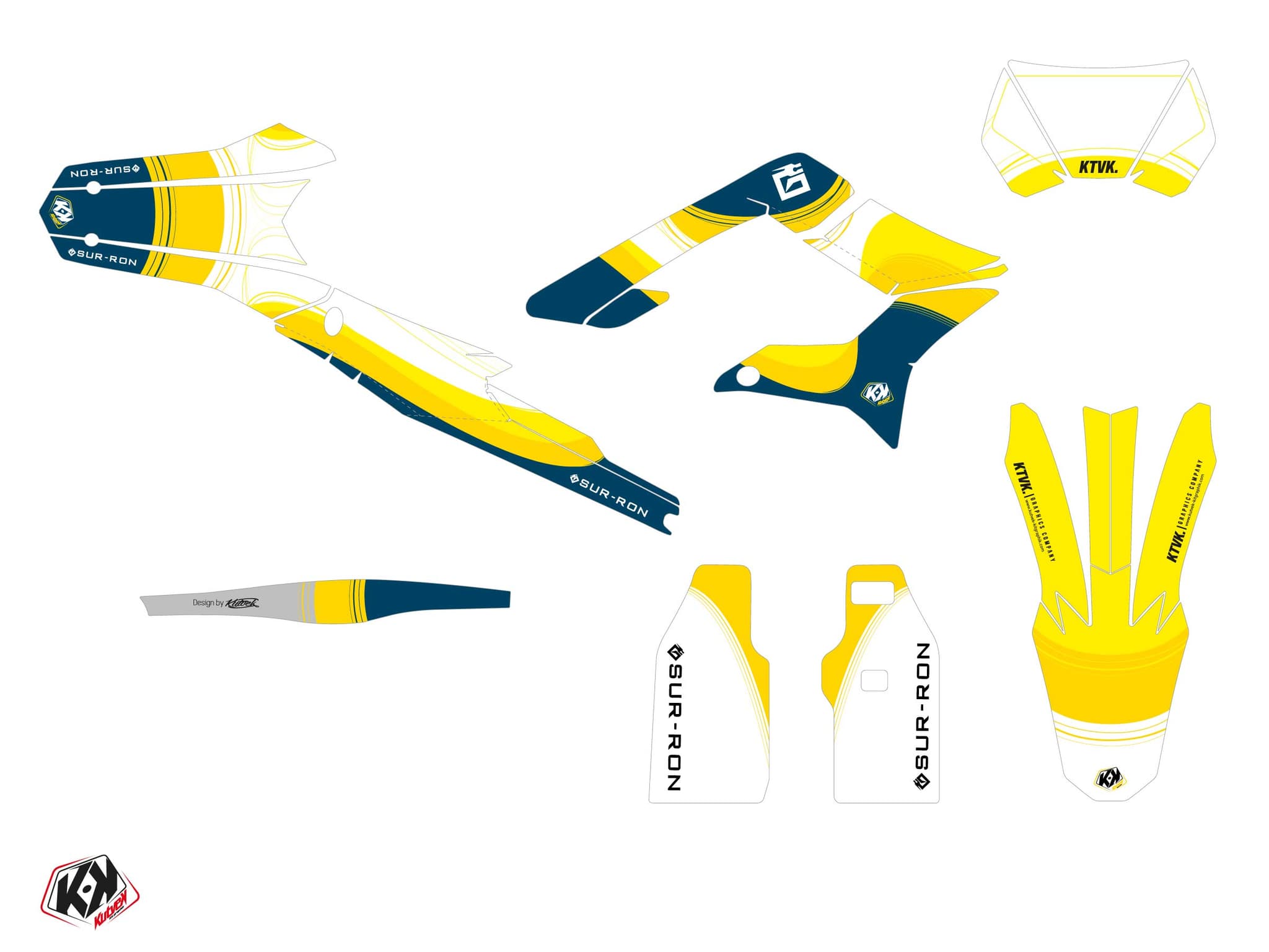 Sur-Ron Storm-Bee Enduro Ribbon Blue Dirt Bike Graphic Kit | Sur-Ron | Kutvek - View 2