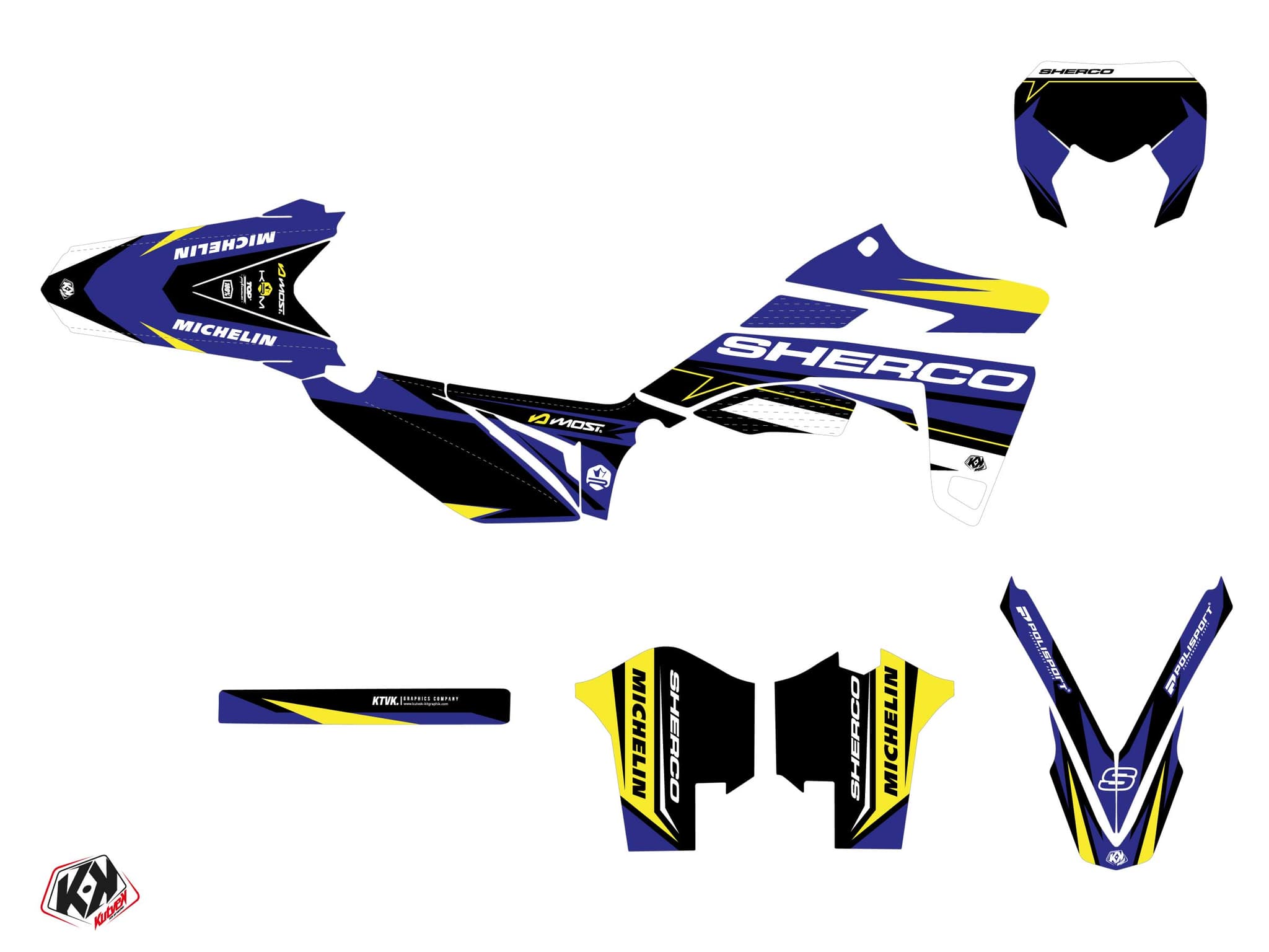 kit graphique 50cc sherco sm rs ridge bleu | Sherco | Kutvek - View 2