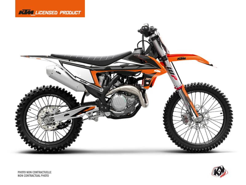 kit graphique motocross ktm xc 300 rift orange-noir  