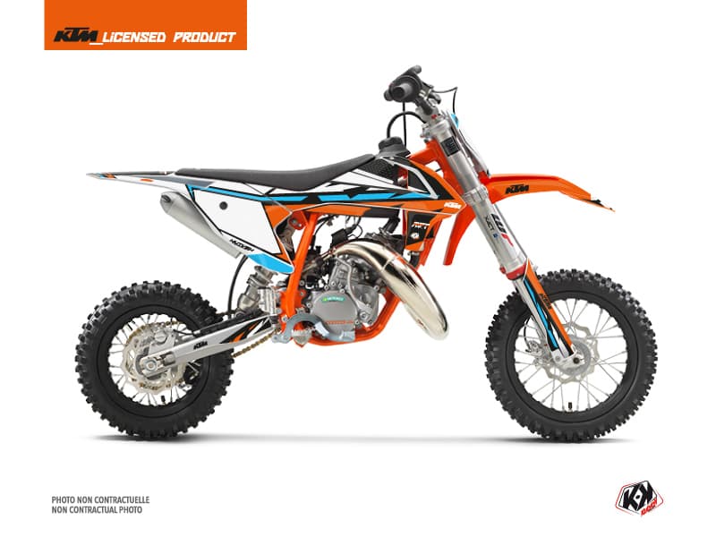 deko-set moto-cross rift ktm 50 sx orange blau