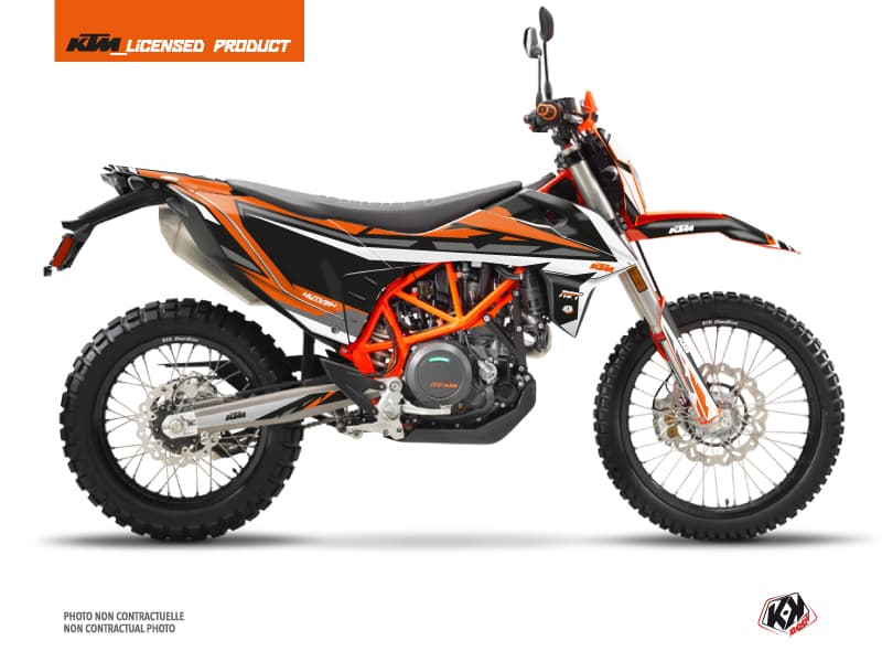 kit graphique moto ktm enduro 690 r rift noir-orange  