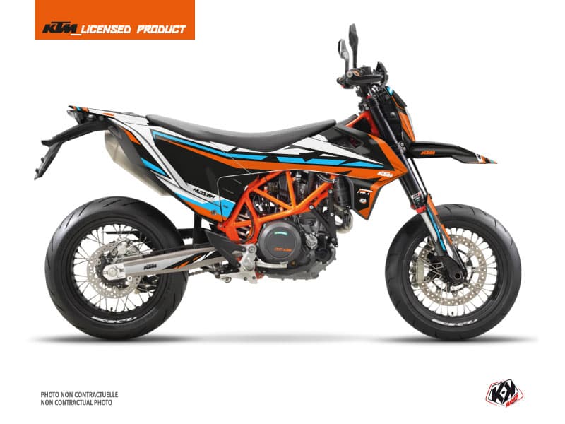 Kit graphique Moto Cross Rift KTM 690 SMC R Orange Bleu