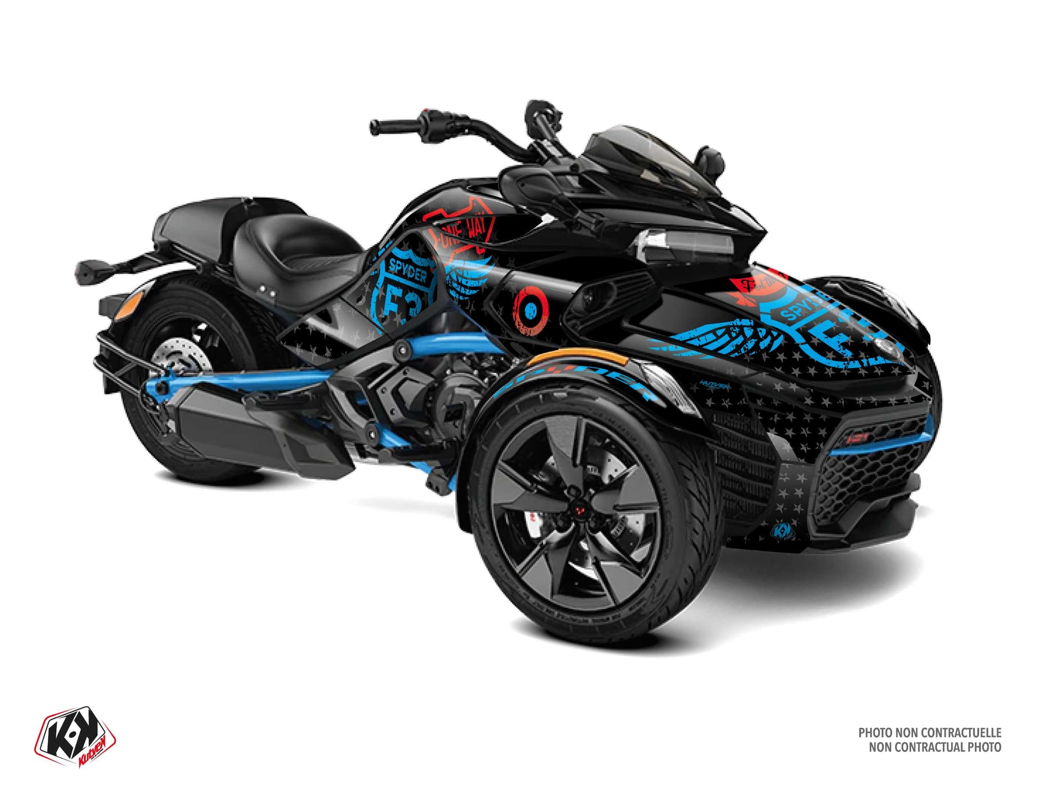 kit graphique  road bleu hybride can-am spyder f3