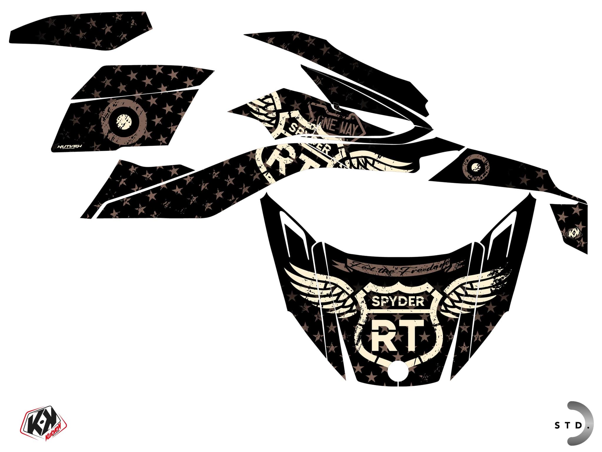 kit graphique  road beige hybride can-am spyder rt | Can am | Kutvek - View 2