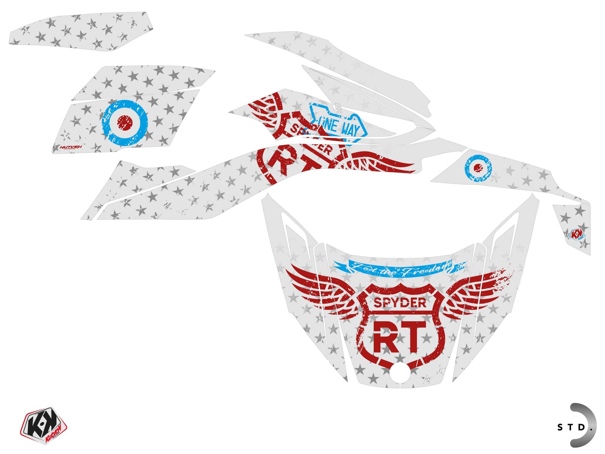 kit graphique  road blanc hybride can-am spyder rt | Can am | Kutvek - View 2