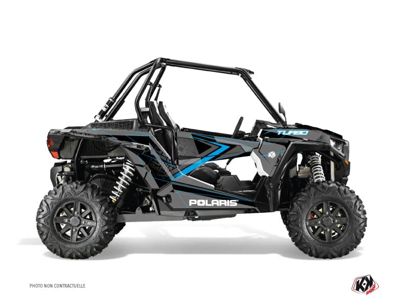 utv polaris rzr xp turbo rock black-blue  graphic kit 