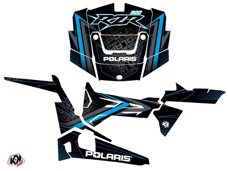 kit graphique ssv polaris rzr 900 rock noir-bleu | Polaris | Kutvek - View 2
