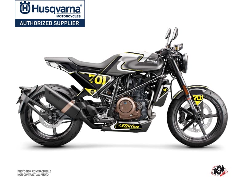 kit graphique moto husqvarna vitpilen 701 rocket gris-jaune  