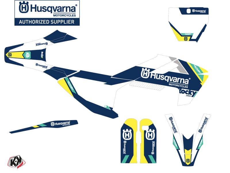 Kit graphique Moto Cross Rocky Husqvarna 450 FS Bleu | Husqvarna | Kutvek - View 2