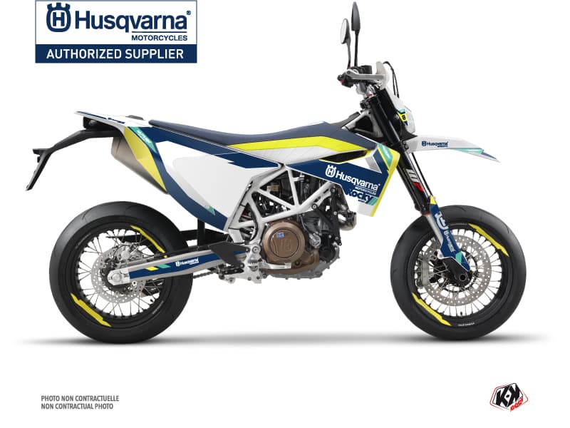 kit graphique motocross husqvarna supermoto 701 rocky bleu  
