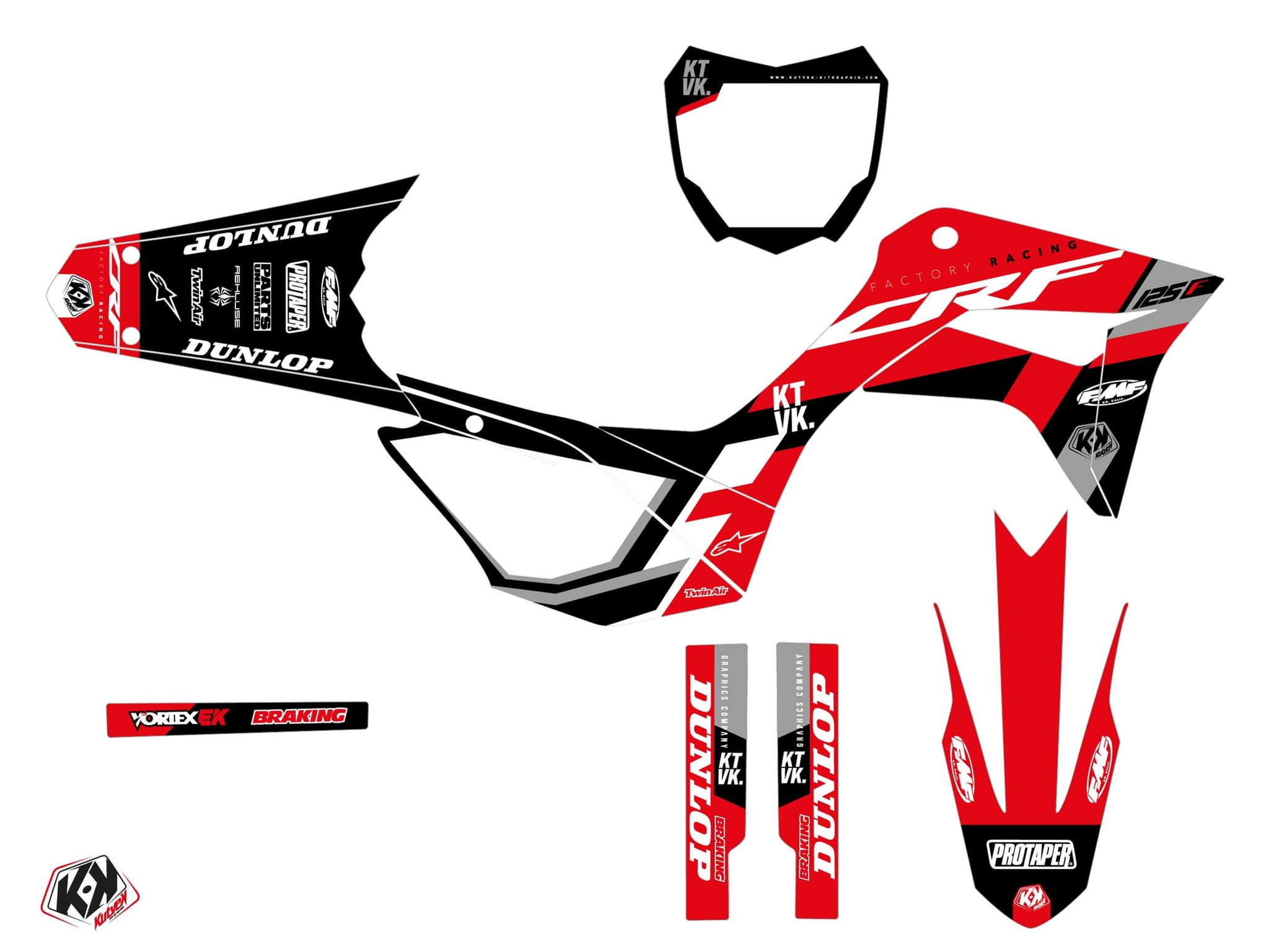 kit decorativo moto-cross honda crf 125 f rookie rosso | Honda | Kutvek - View 2