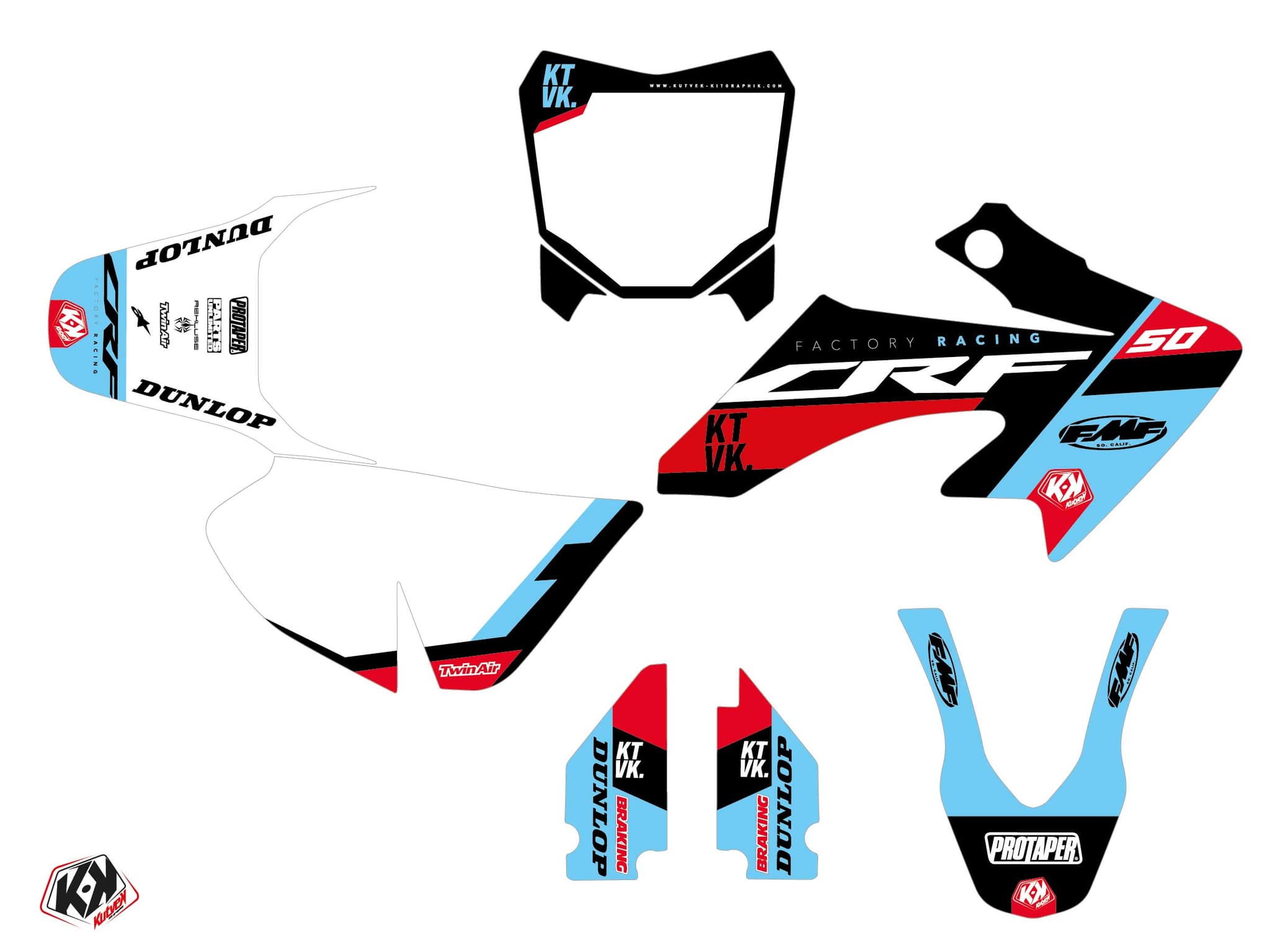 kit graphique motocross honda crf 50 rookie noir | Honda | Kutvek - View 2