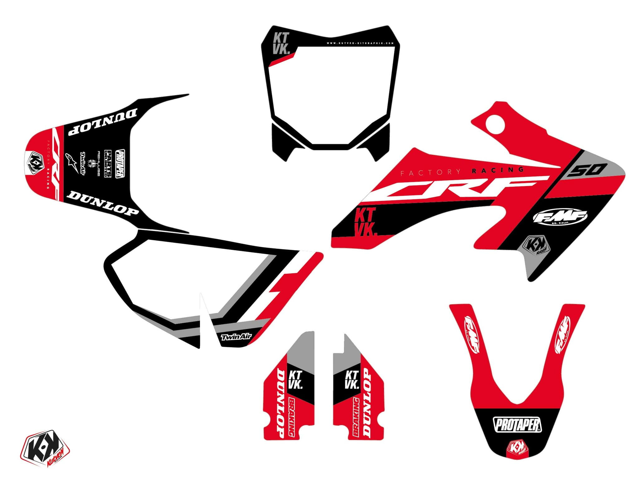 kit graphique motocross honda crf 50 rookie rouge | Honda | Kutvek - View 2