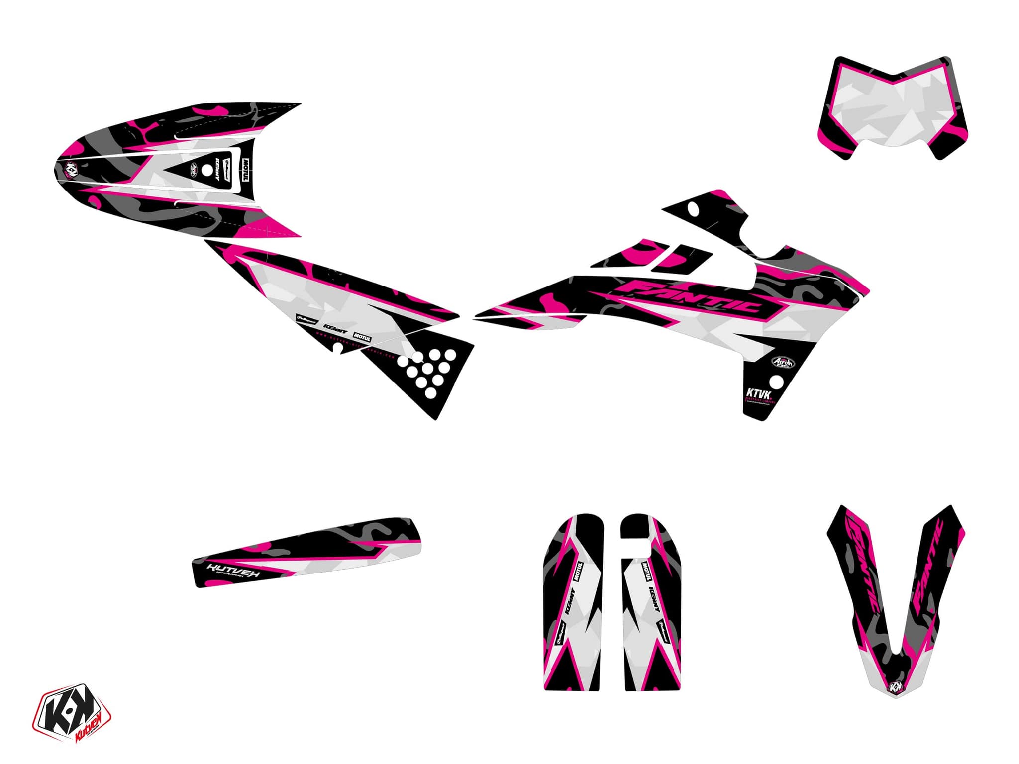 kit graphique 50cc fantic xm 50 barbarian rose | Fantic | Kutvek - View 2