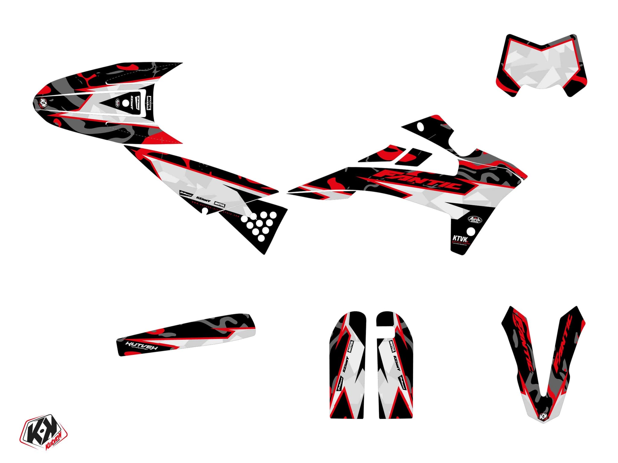 kit graphique 50cc fantic xm 50 barbarian rouge | Fantic | Kutvek - View 2