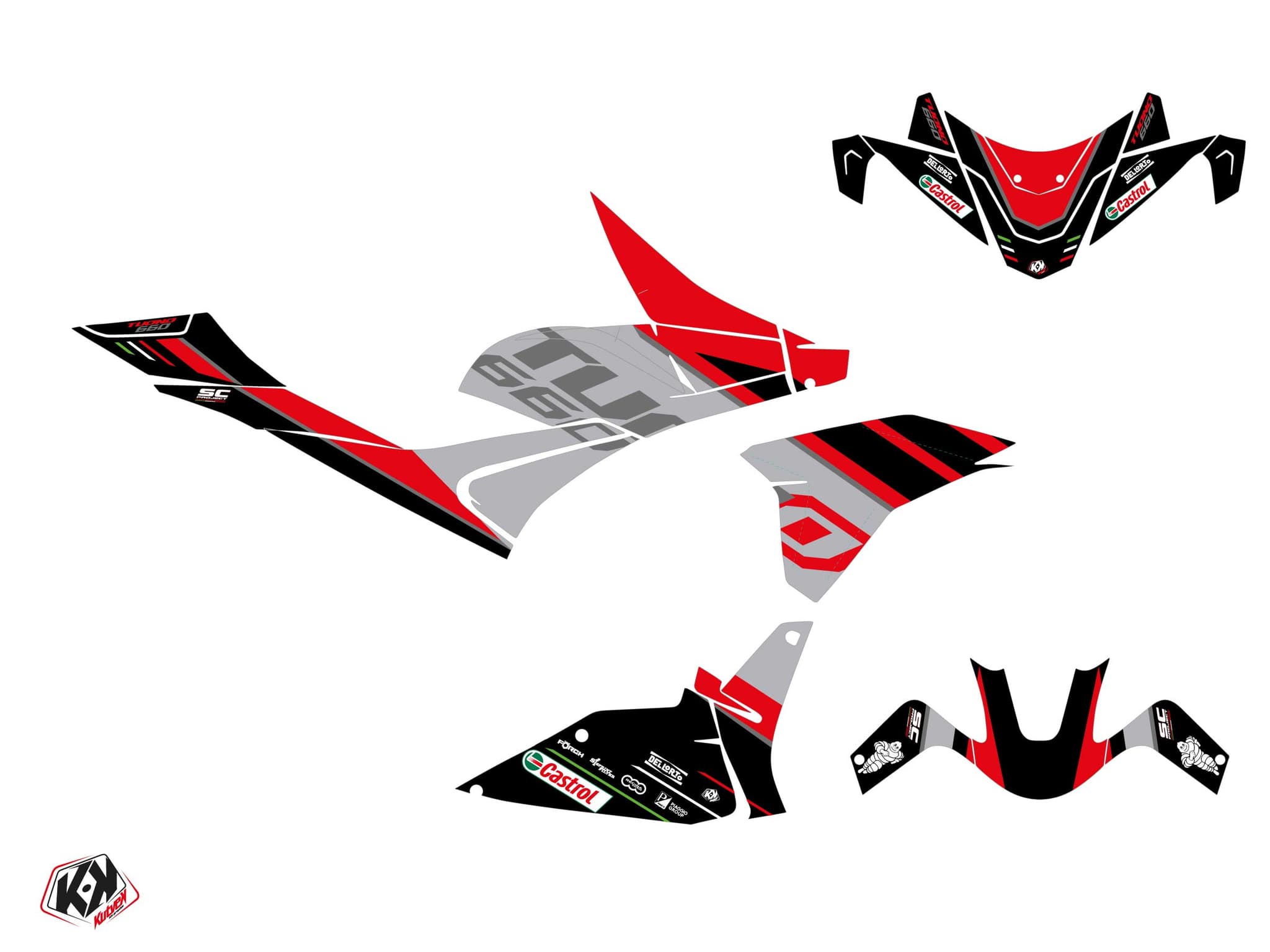 Kit Graphique Moto Rumble Aprilia Tuono 660 Gris | Aprilia | Kutvek - View 2