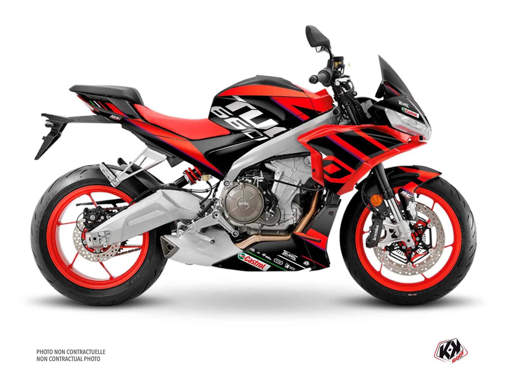 kit graphique moto aprilia tuono 660 rumble rouge  