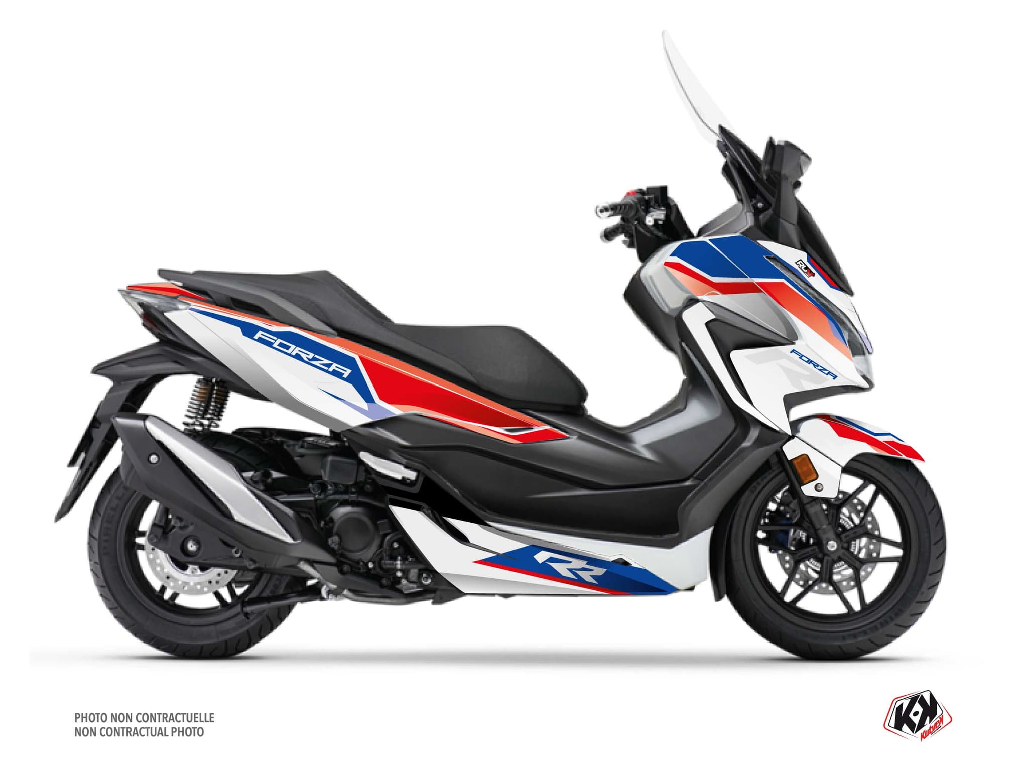 kit graphique maxi-scooter honda forza 350 run blanc  