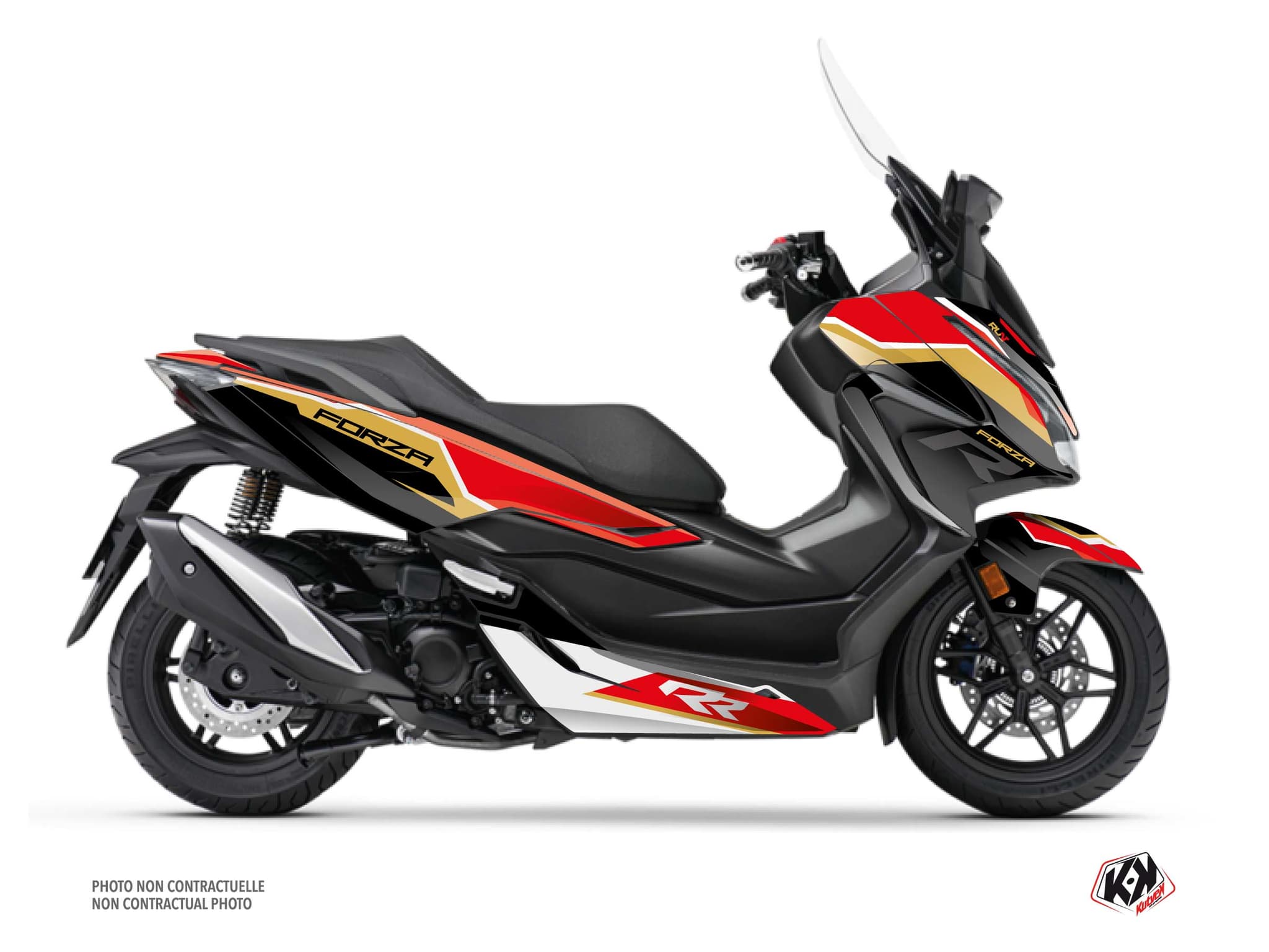 kit graphique maxi-scooter honda forza 350 run noir  