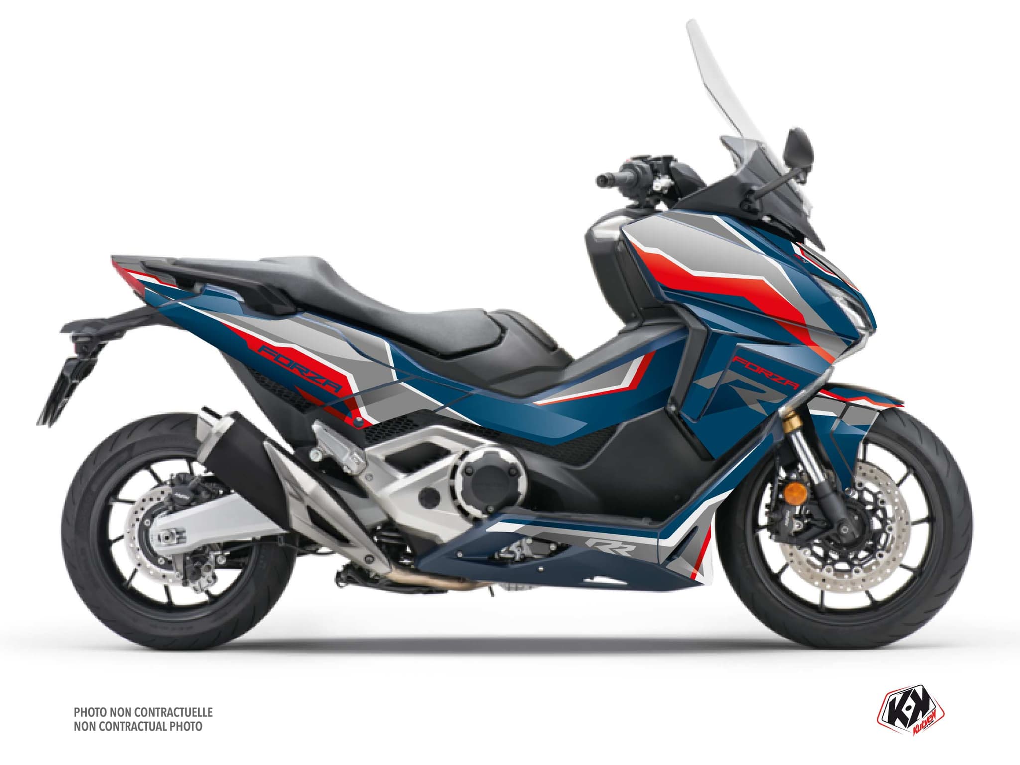 kit graphique maxi-scooter honda forza 750 run bleu  