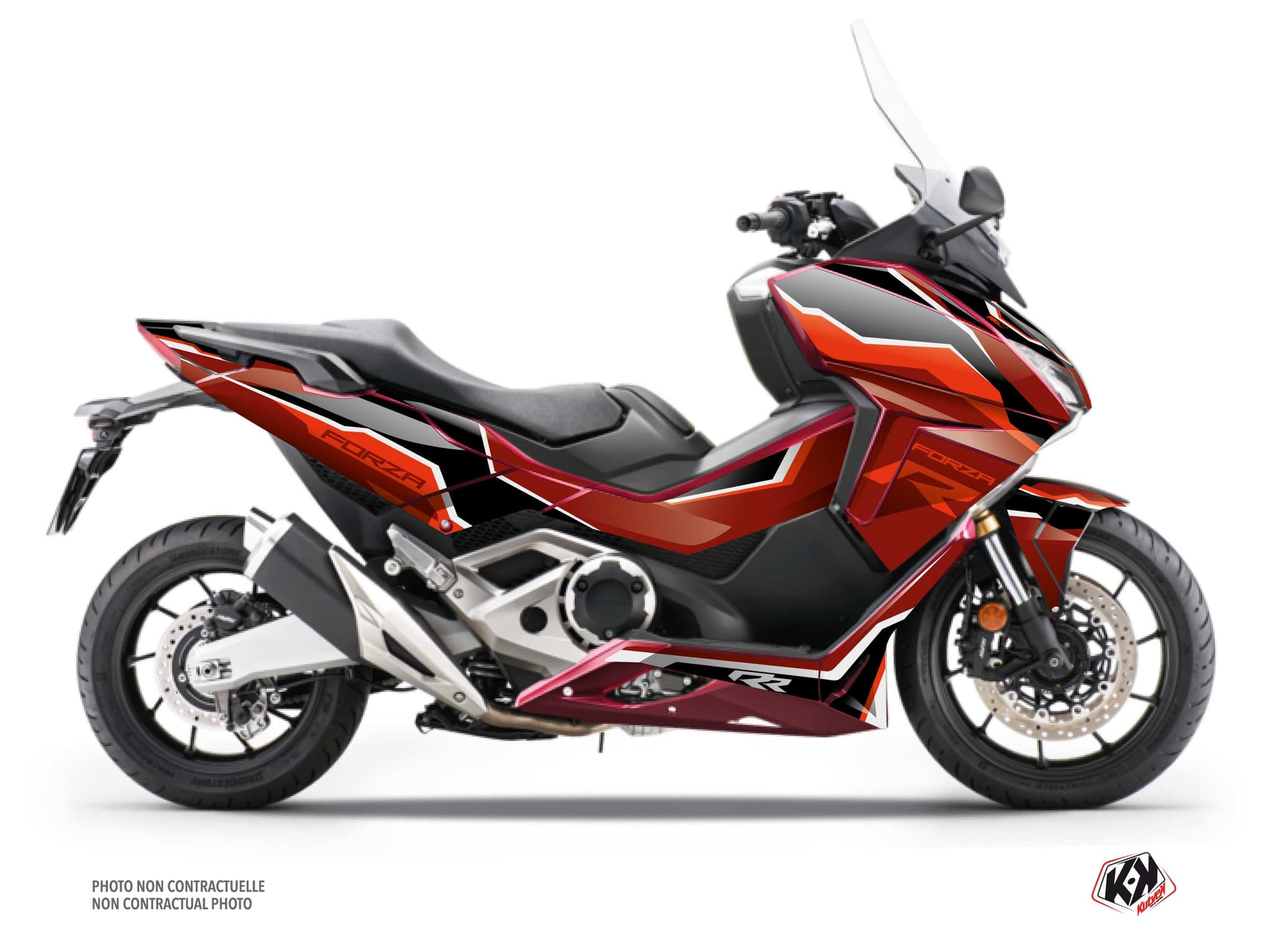 kit graphique maxi-scooter honda forza 750 run rouge  